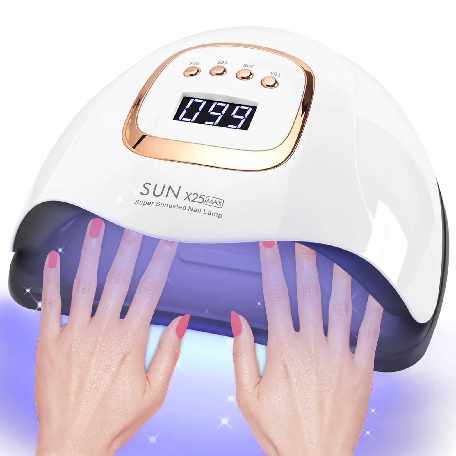 Lampada UV LED per unghie 380W professionale con 81 perle, 4 timer, sensore automatico