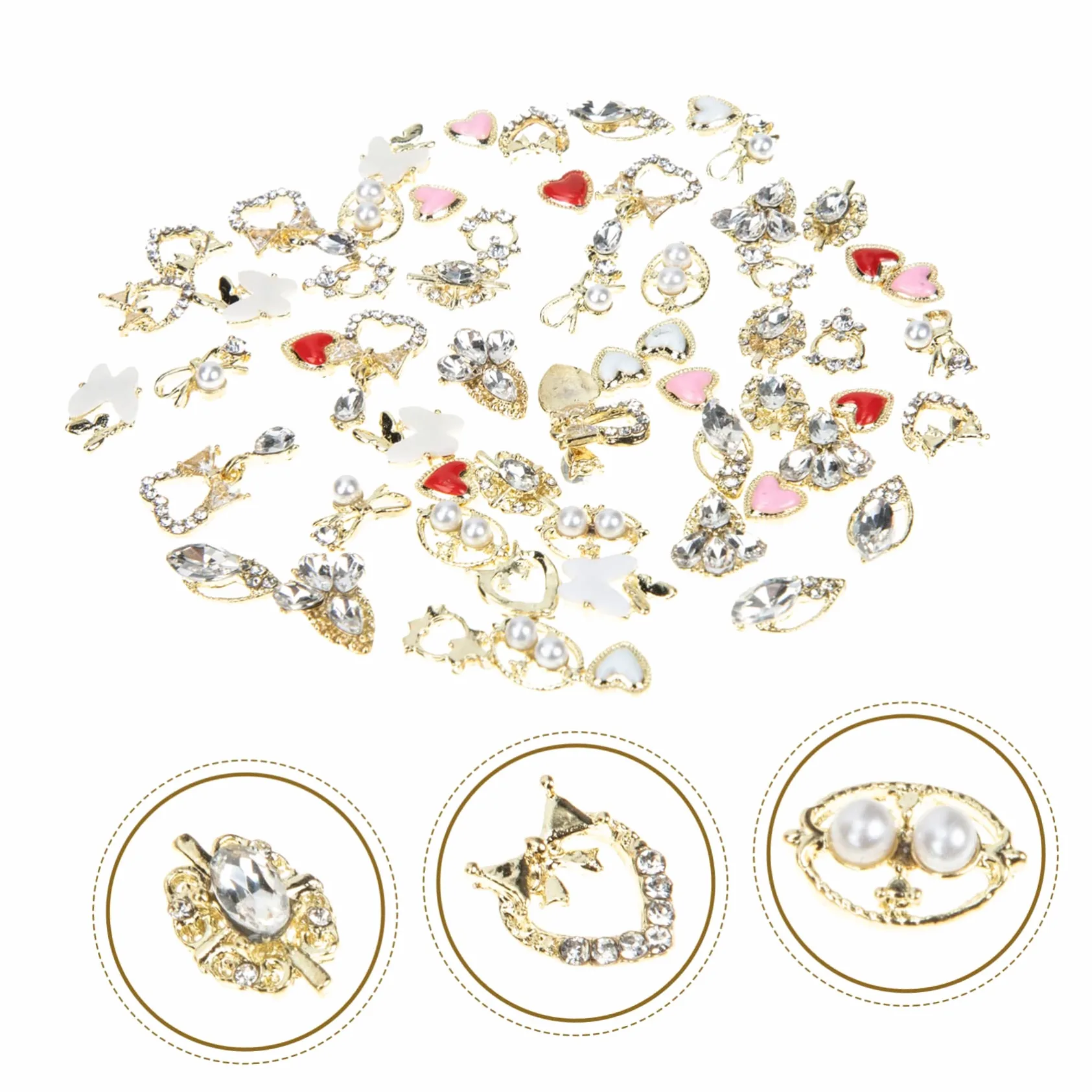 2 Set Decorazioni Per Unghie Accessori Per Nail Art Eleganti E Creativi Per Feste Matrimoni E Per Amiche E Appassionate Manicure 60 Pezzi*2