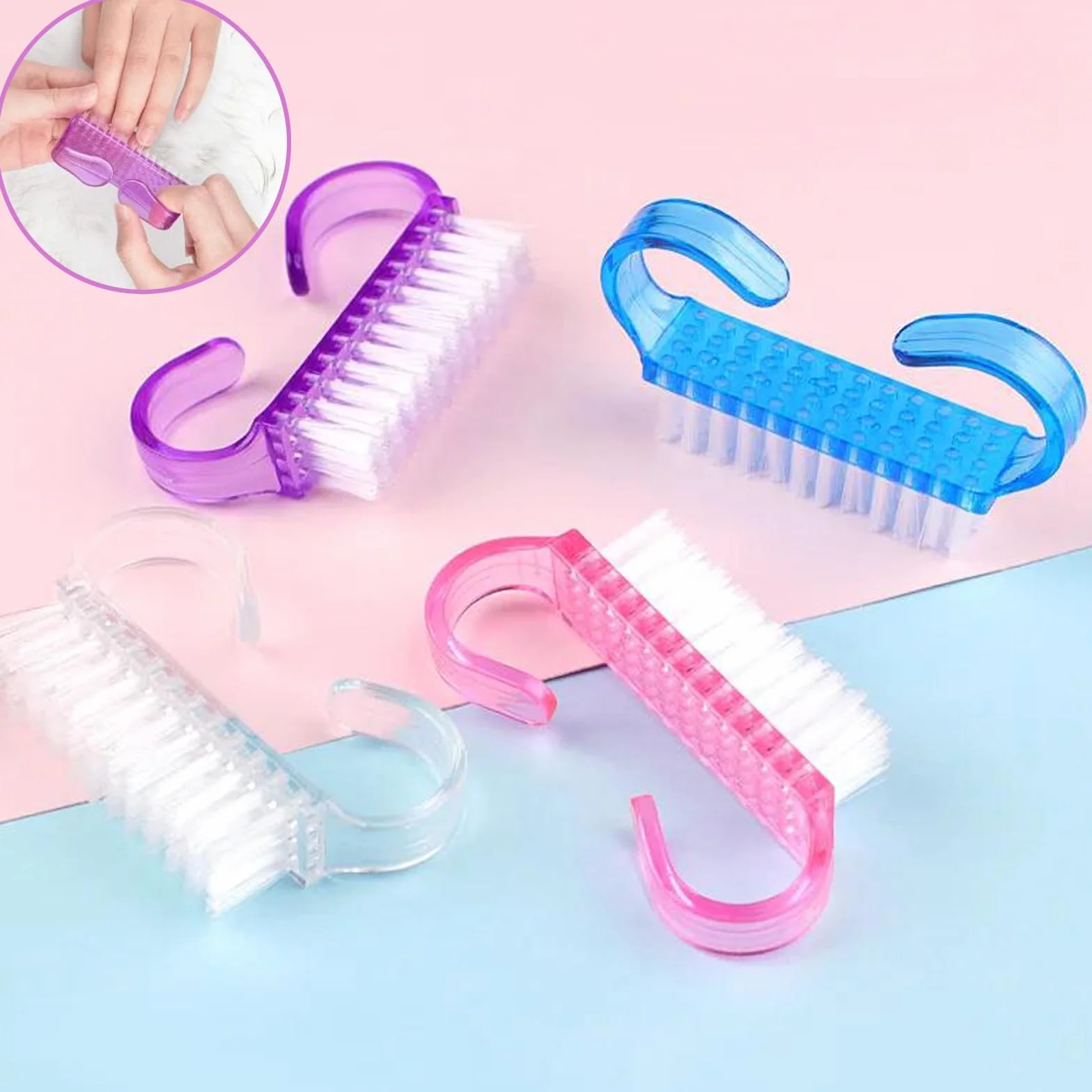 Spazzola Per Unghie,6PCS Manico Spazzola per unghie,Spazzola per Pulizia delle Unghie,Lavaggio di Mani Spazzolino per Unghie,Per Pulizia E Pulizia Delle Unghie