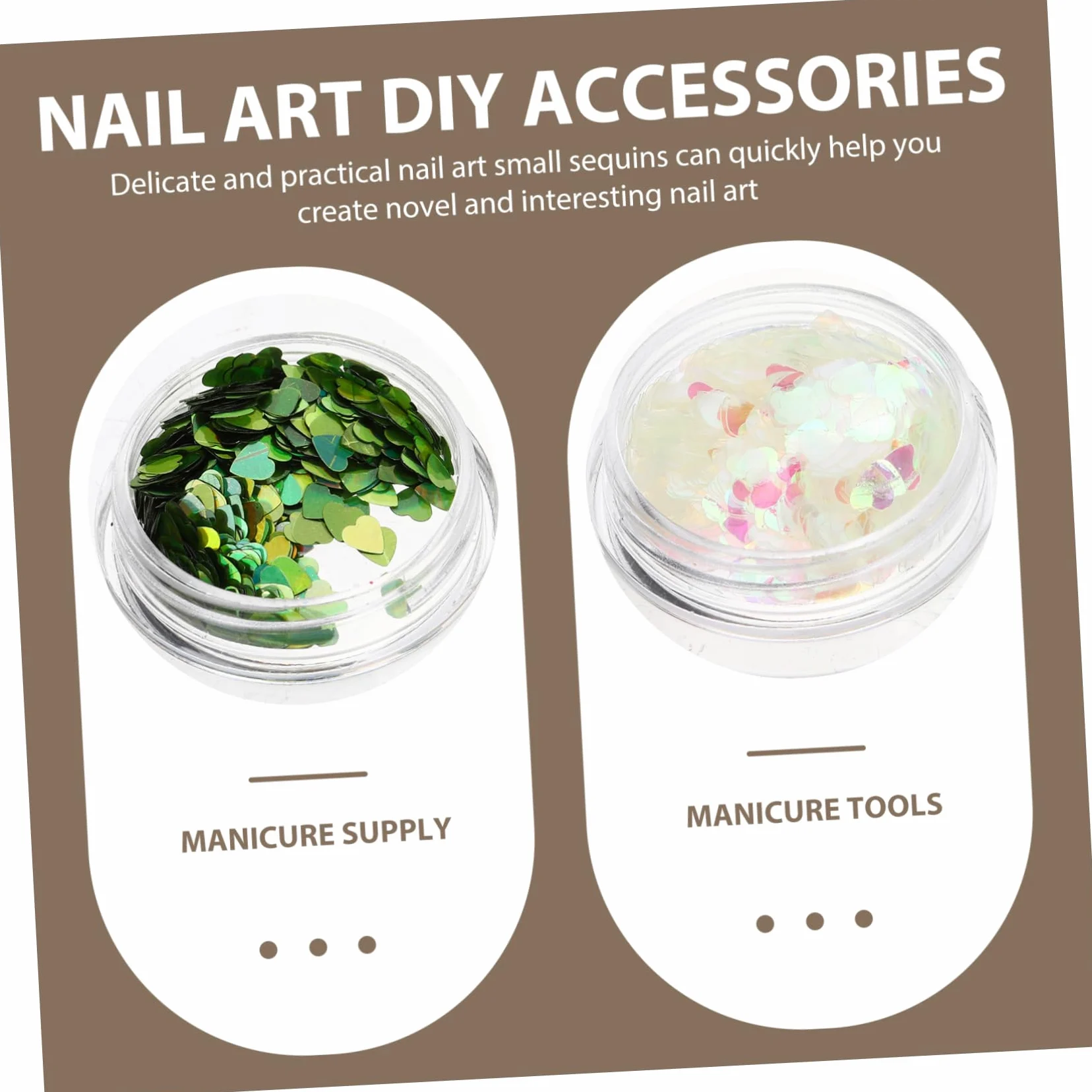 Didiseaon 5 Set Viso Glitterato Glitter Per Unghie A Cuore Adesivi Per Unghie Adesivi Per Smalto Strass Per L'artigianato Adesivi Per Nail Art Con Paillettes L'animale Domestico 12 Scatole*5