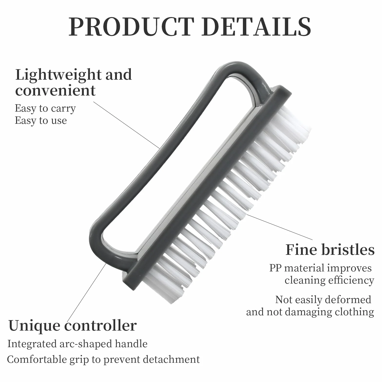 Spazzolino per Unghie e Mani, 4 Pezzi Set Spazzole Unghie 9.5x3.8 cm, Spazzolina con Setole Resistente per Pulizia Profonda, Multiuso per Casa, Cucina e Igiene Personale, Grigio