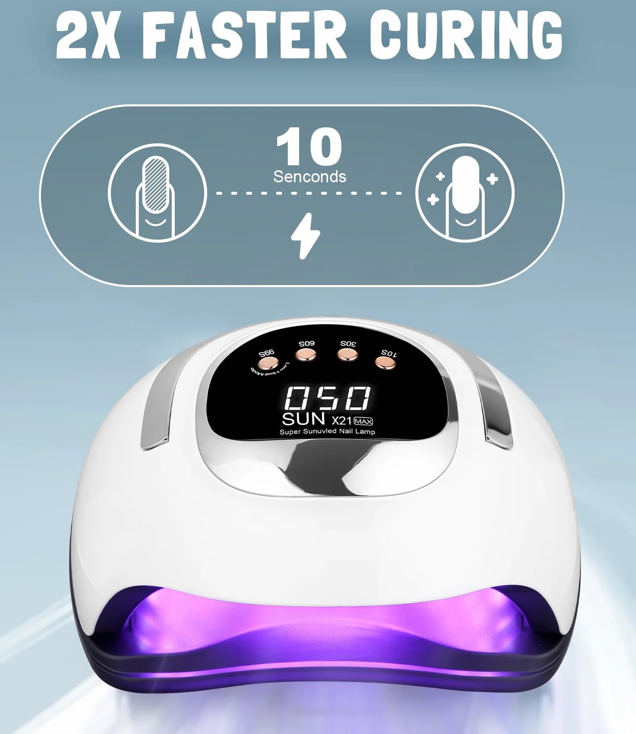 320W Lampada UV LED Unghie, Professionale 72 sfere di lampada a LEDs, Semipermanente Curare Rapidamente Pedicure Fornetto per Tutti i Smalti, Automatico Sensore per Manicure a Casa e in Salone