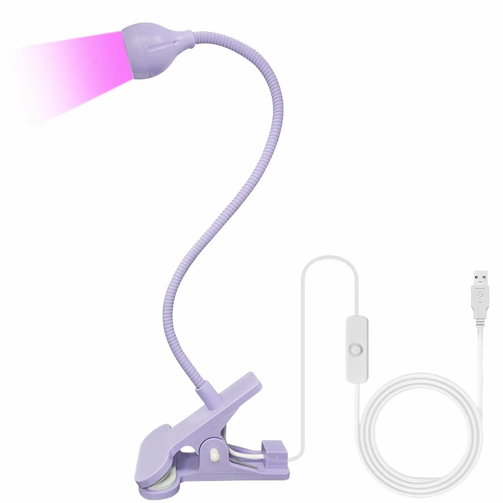 Lampada Unghie LED UV Professionale,5W Lampada a LED UV per Manicure,Mini Lampada UV professionale per Asciugatura Unghie a Clip,Lampada UV per Colla,Unghie Finte,Gel Ricostruzione Unghie