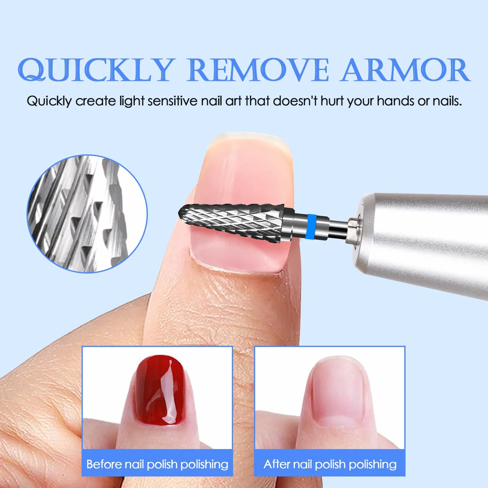 Punte per fresa unghie 2,35 mm universali manicure pedicure