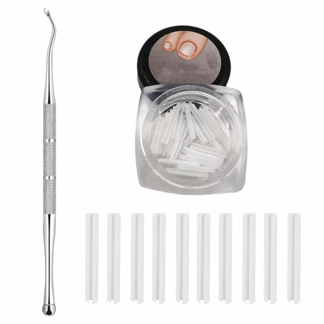 Set correttore unghie incarnite 50 pezzi strisce raddrizzanti senza dolore con sollevatore