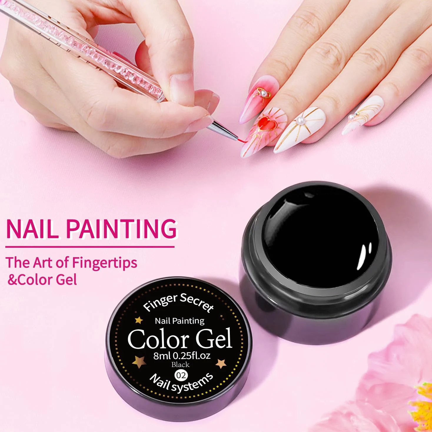 Nail Painting Gel Polish Kit – Pure Color Soak Off Gel per nail art, fai da te e salone, set di pittura per manicure durevole con colori chiari (36)