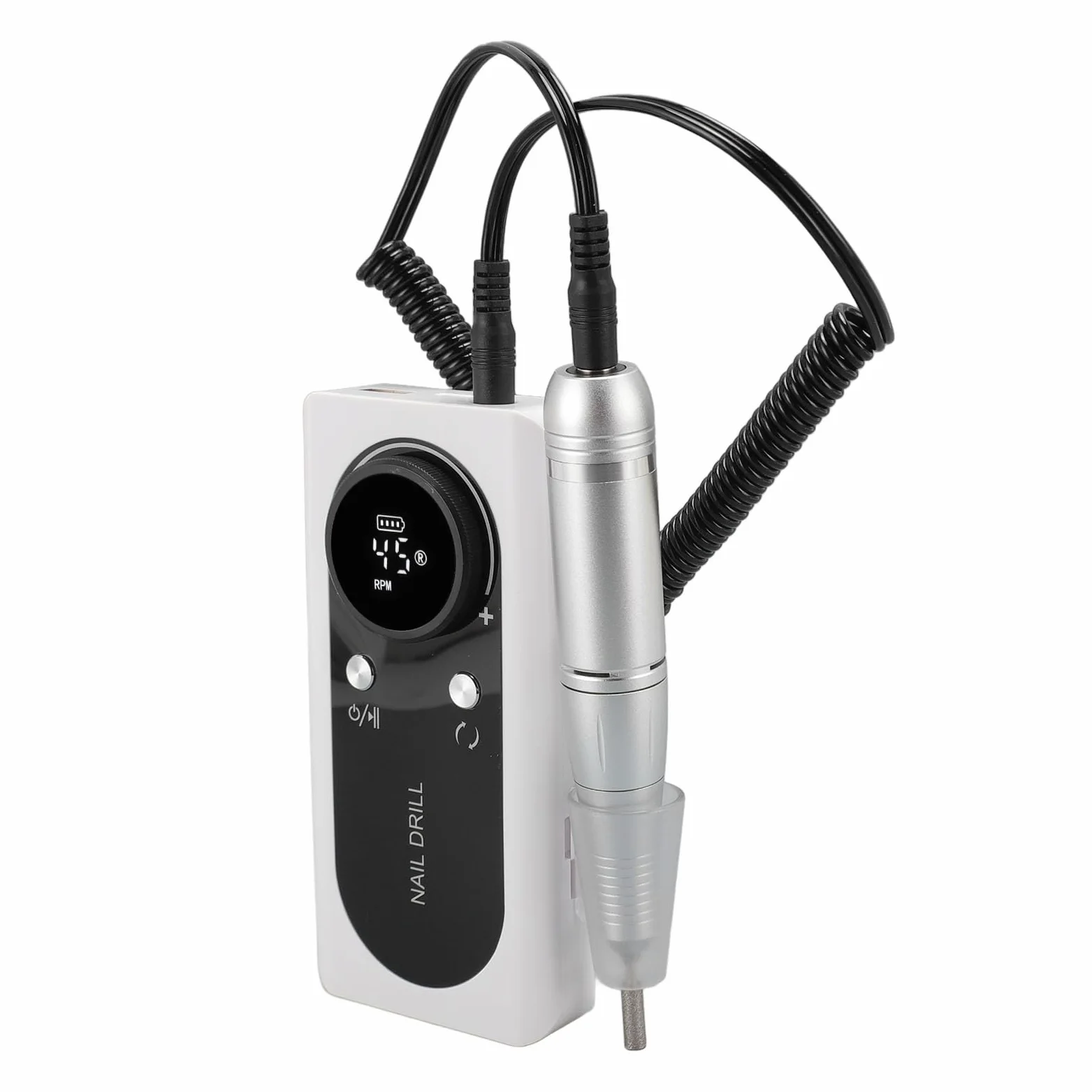 Pongnas Trapano Elettrico per Unghie, Levigatrice per Unghie Portatile Ricaricabile Professionale 45000 Giri/min per in Gel Acrilico, con 8 Punte per Trapano per e Bande