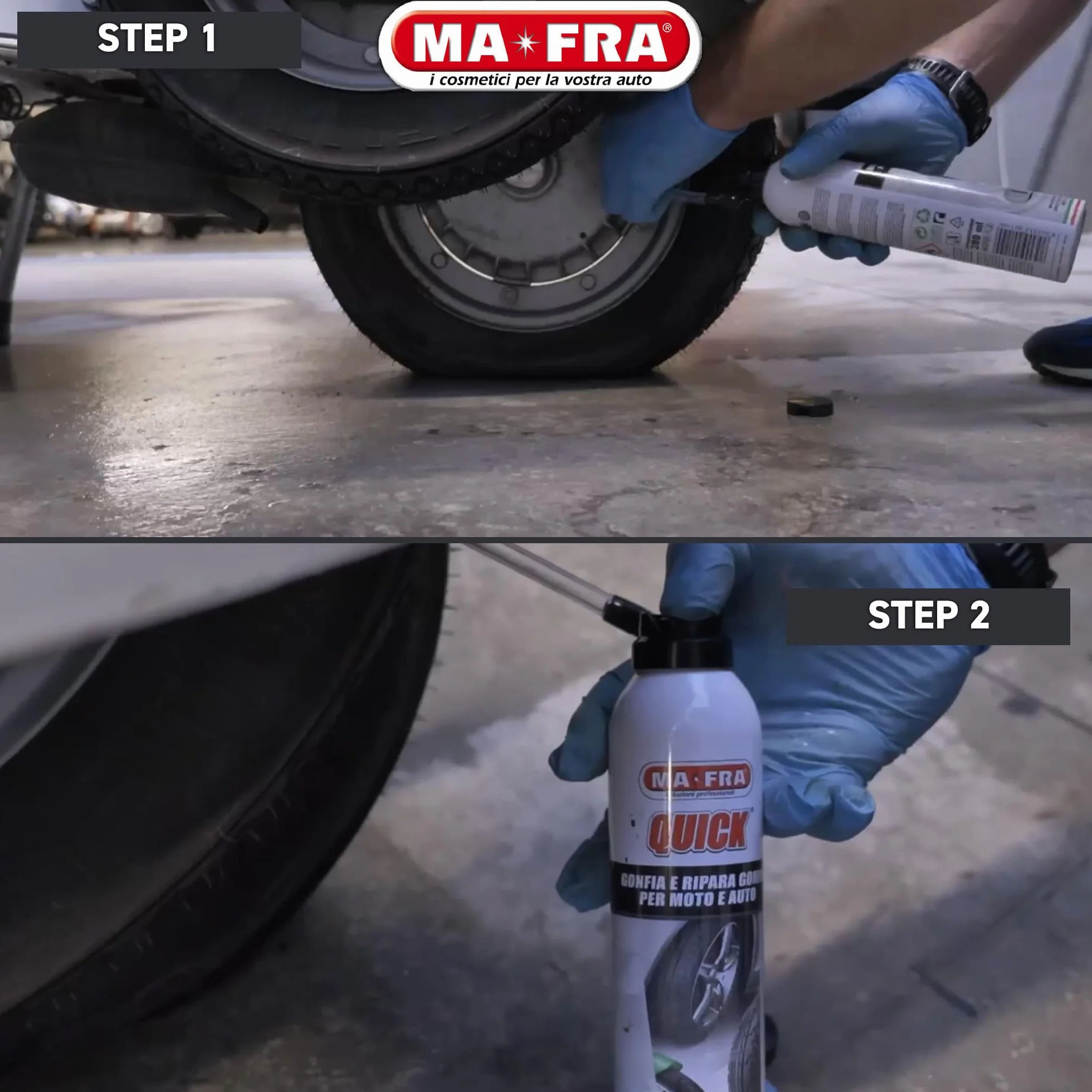 MAFRA Bomboletta Gonfia e Ripara Gomme 300ml Auto Moto Senza Camera d'Aria
