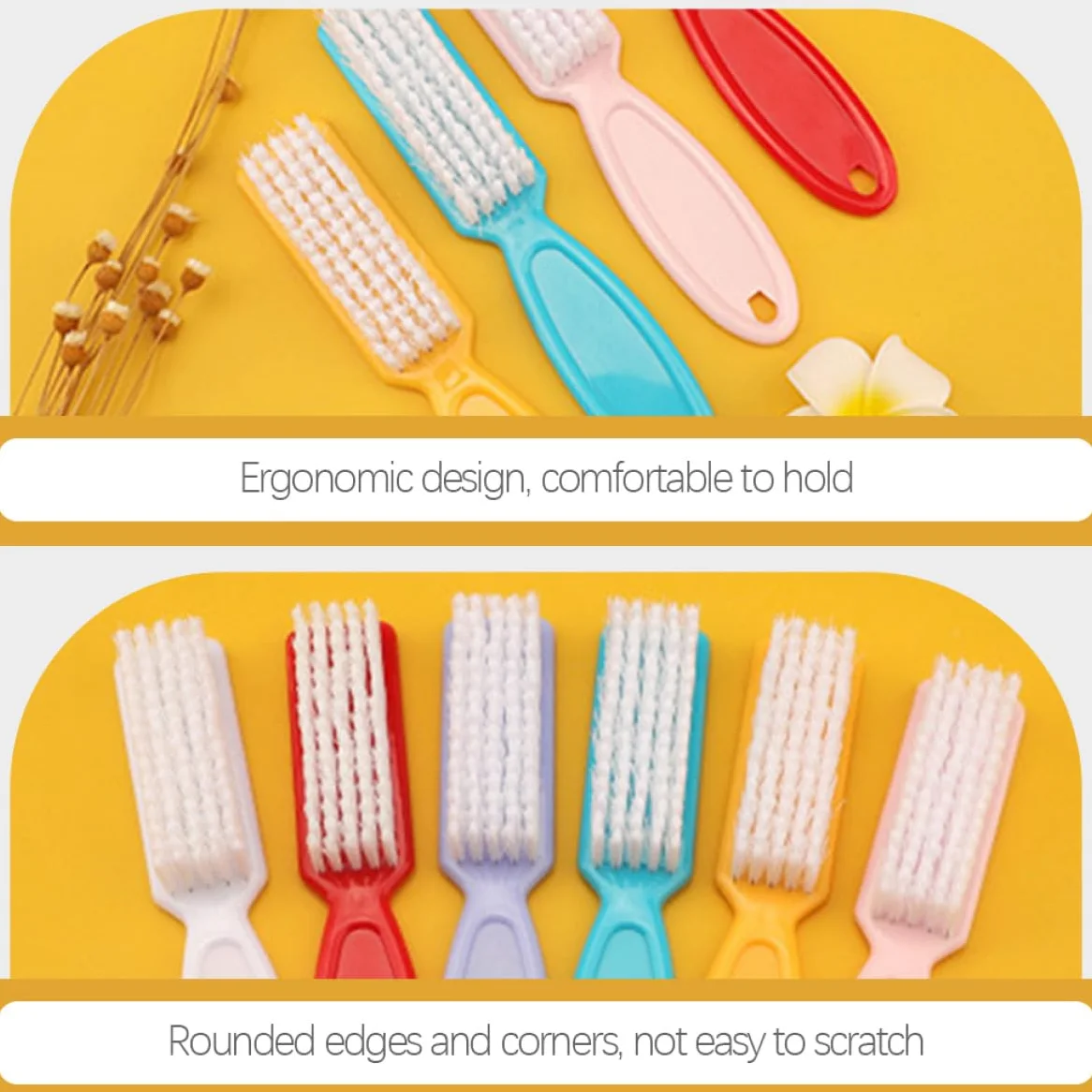 SHERCHPRY Set 24 Spazzolini per Unghie in Plastica Leggeri e Resistenti Fili in Pp, la Pulizia delle Unghie in Viaggio in Bagno Colore Casuale