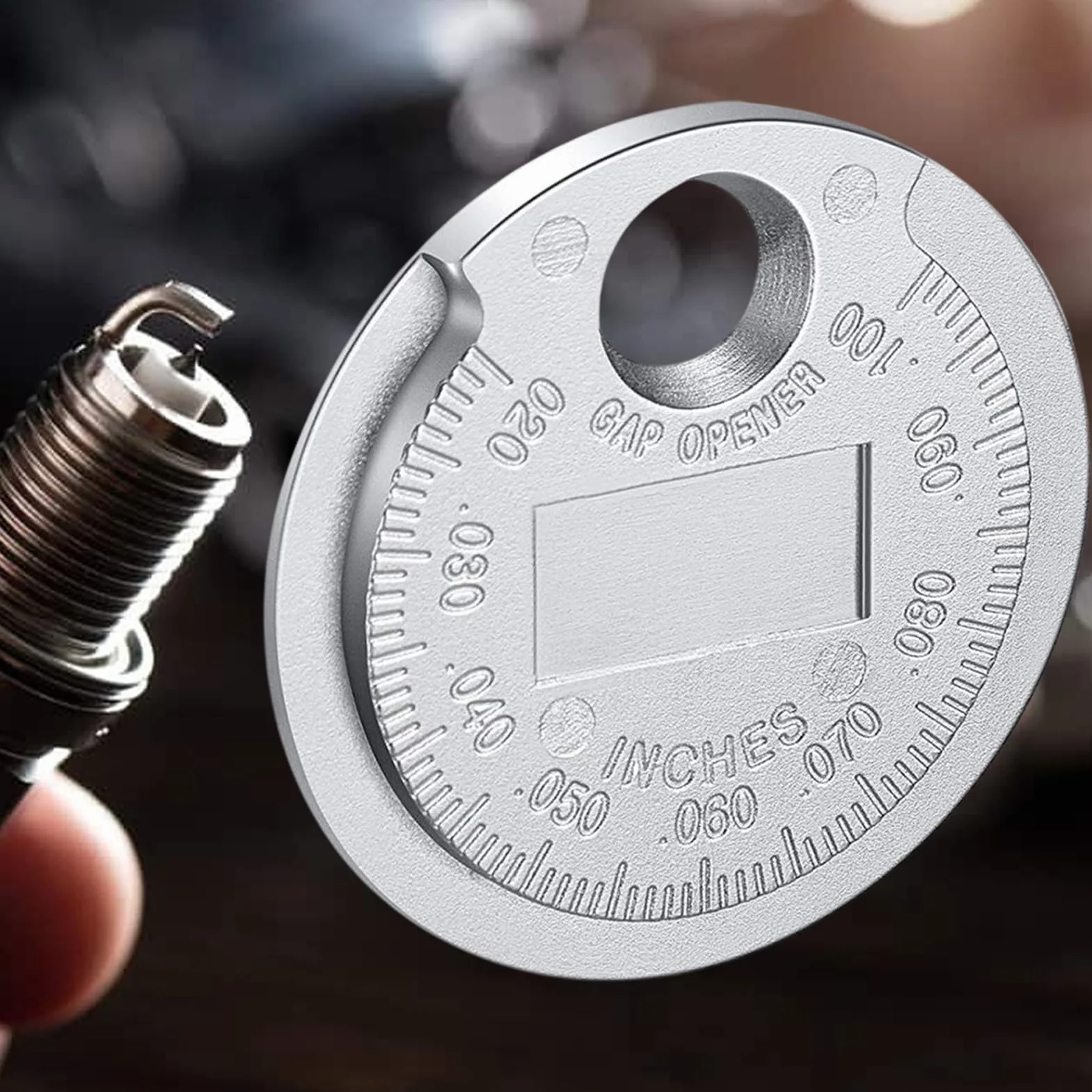 Strumento per Regolare Distanza Candele 0.6-2.4 mm Metallo a Forma di Moneta per Auto Moto Camion