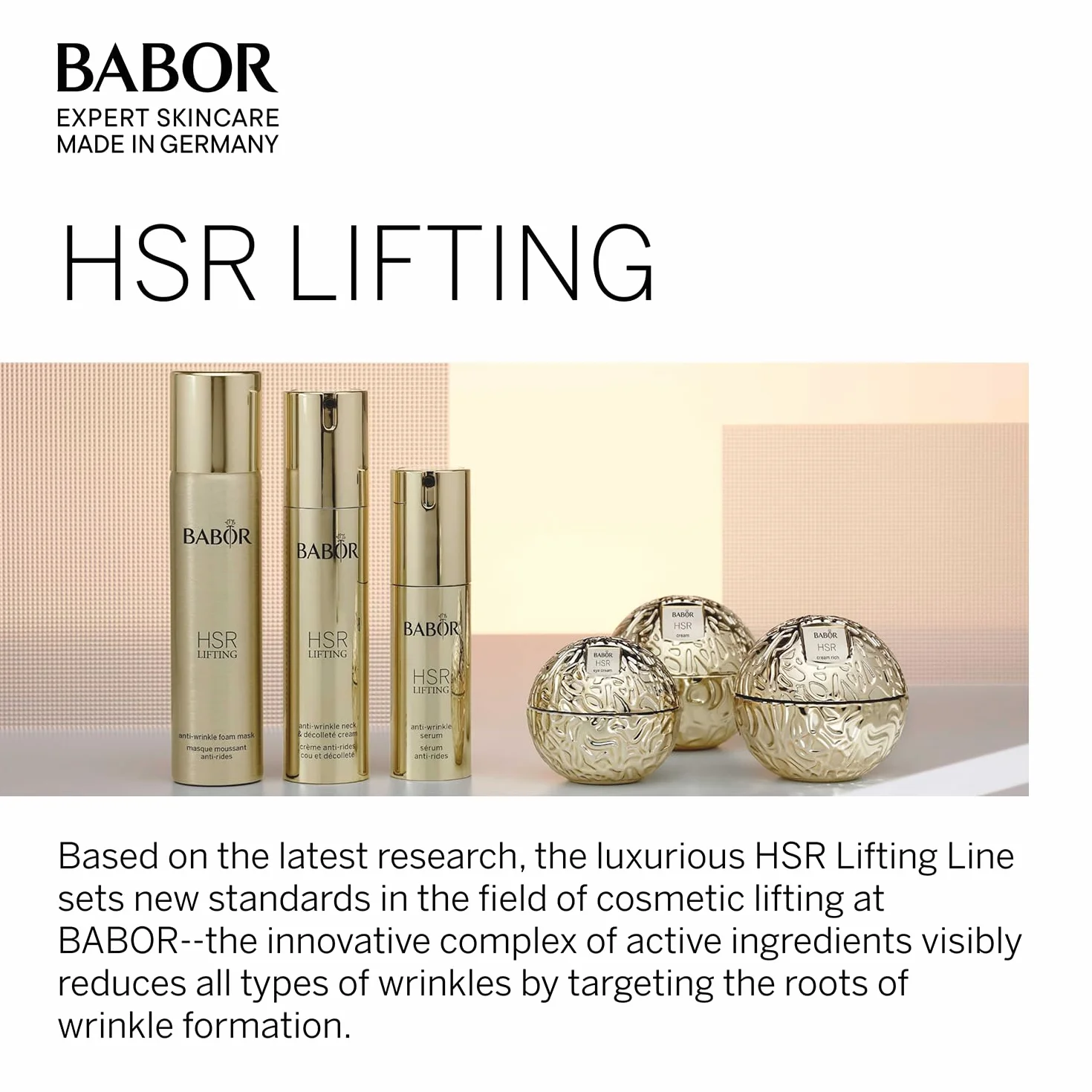BABOR HSR LIFTING Neck & Décolleté Cream, Crema anti-età per collo e décolleté, Con burro di karité e pantenolo, 1 x 50ml