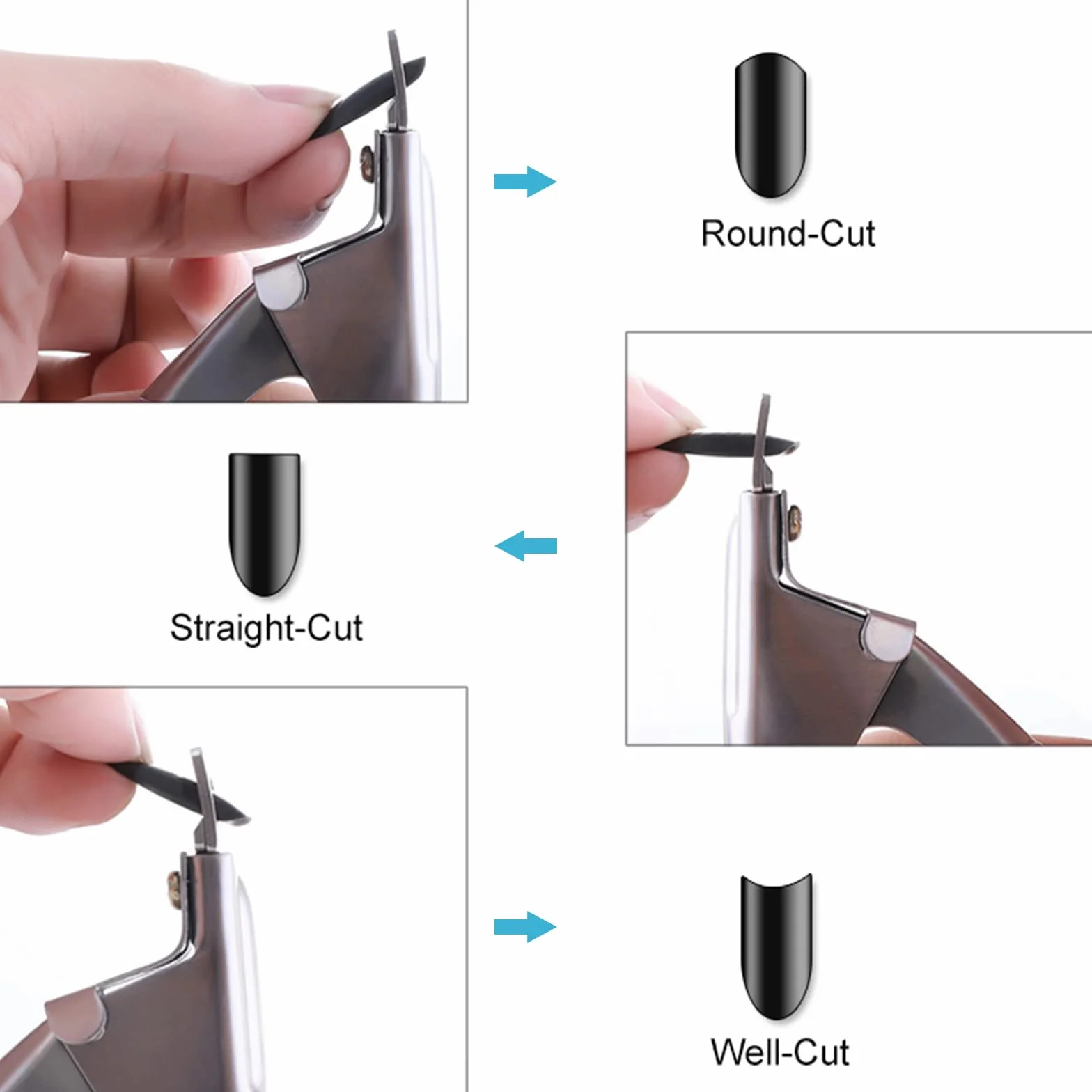 Professionale Tagliaunghie per Unghie Finte Acriliche e Gel, Tronchese Nero