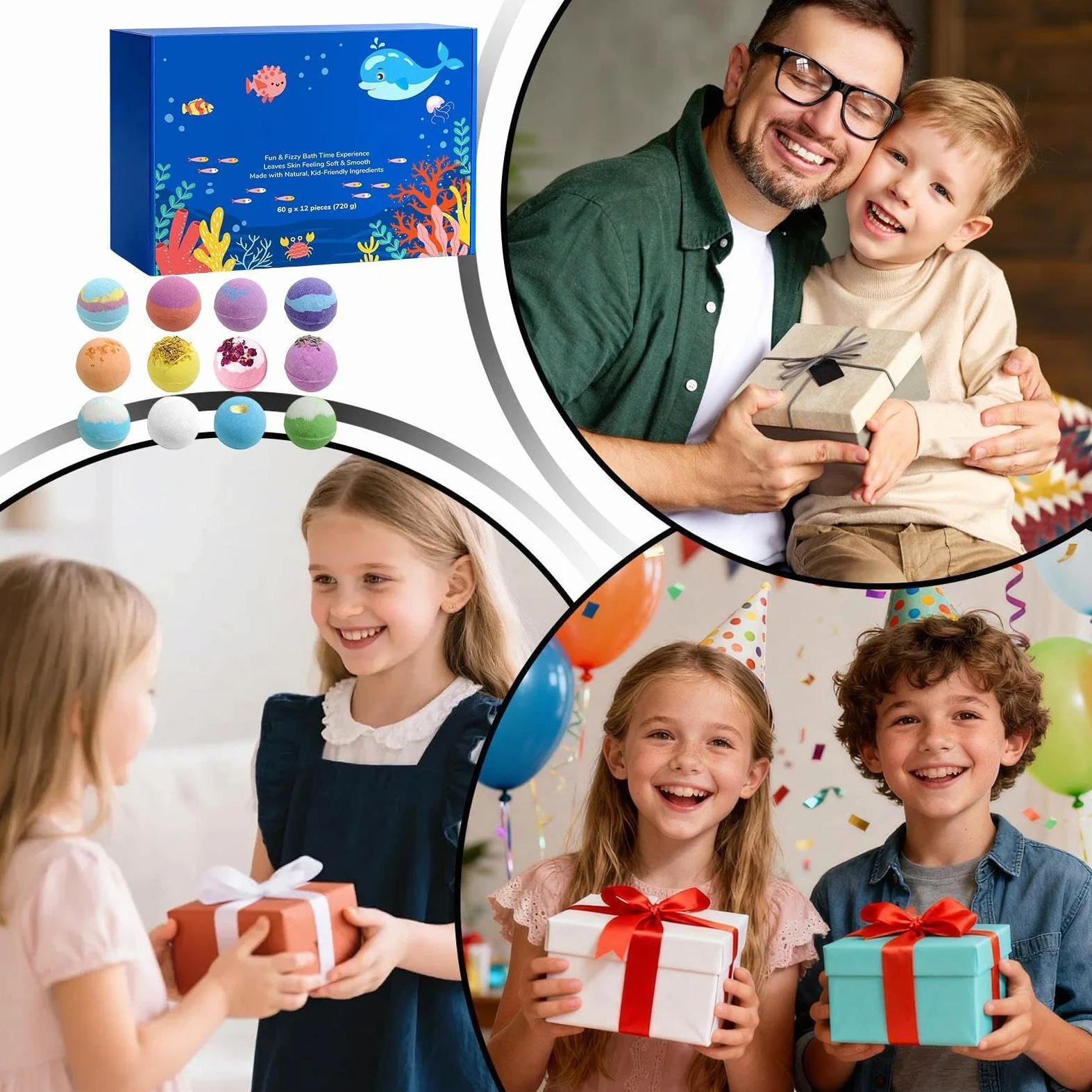 Bagnoschiuma Adulti Con Sali da Bagno Profumati e Giocattoli | 12 Bagni Schiuma per Bambini Per Donne Moglie Uomini Nonna Ragazze Giovani Famiglia Casa Viaggio