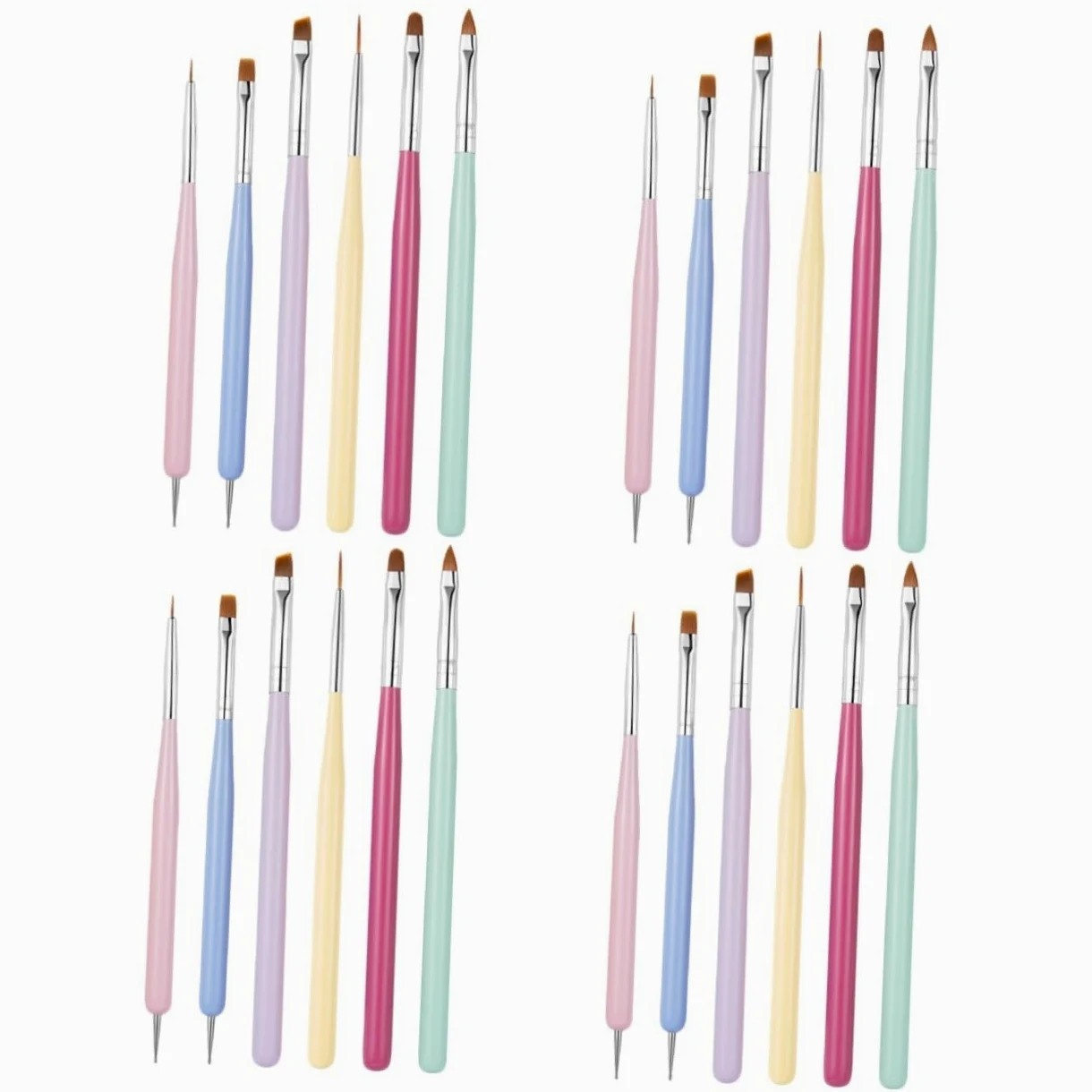 FRCOLOR Pz Penna per unghie pennelli unghie professionali pennelli nail art professionali doppia testa penna da disegno penna scolpita Pennarello Accessori tubo di alluminio