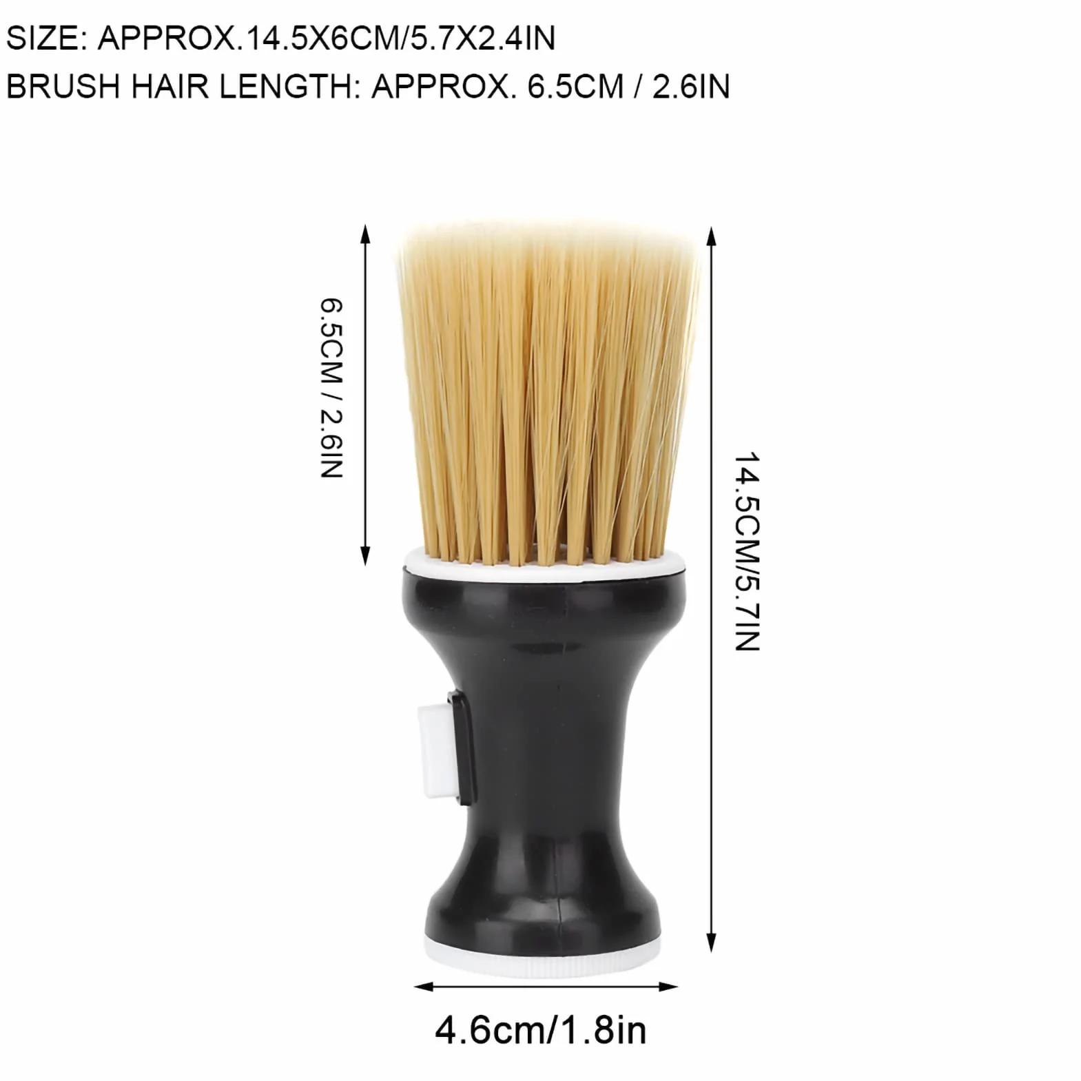Pennelli per Collo, Spazzolino barbiere spolverino per capelli morbidi Spolverino per collo per parrucchiere Spazzola professionale per la pulizia della polvere soft hair brush(Nero)