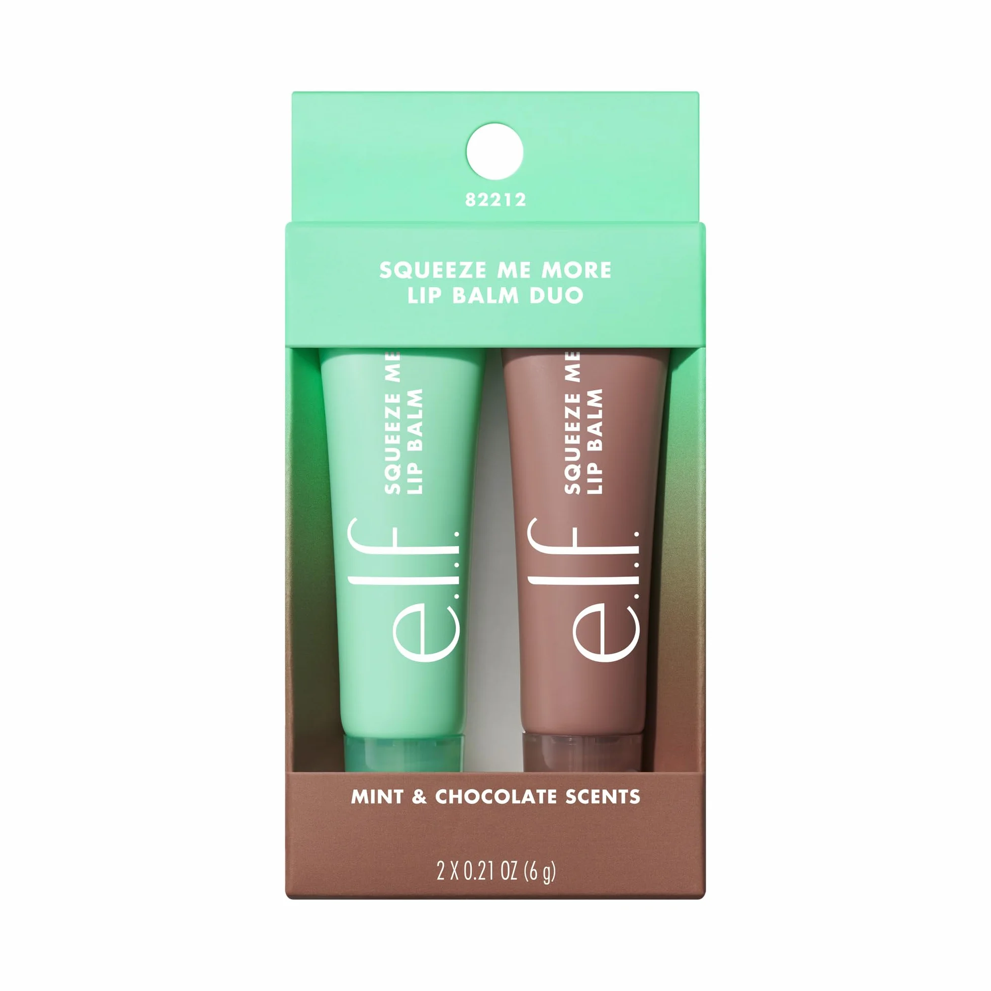 e.l.f. Squeeze Me More Lip Balm Duo, balsamo labbra idratante per un tocco di colore sheer, arricchito con acido ialuronico, prodotto vegano e non testato sugli animali, MINT/CHOCOLATE