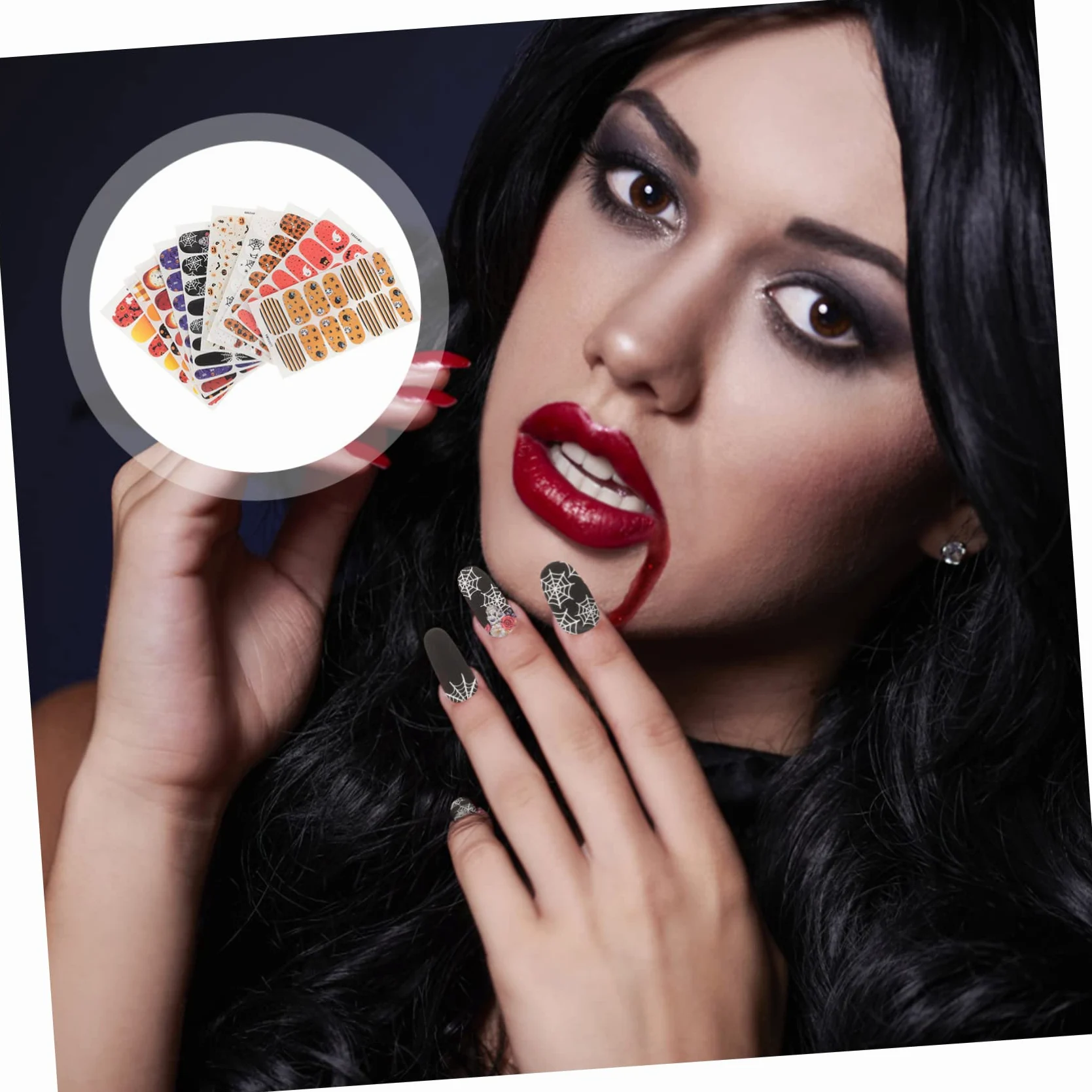 Healeved 30fogli Adesivi Per Unghie Halloween Stickers Per Nail Zucche Decorazioni Facili Applicare Per e Costumi