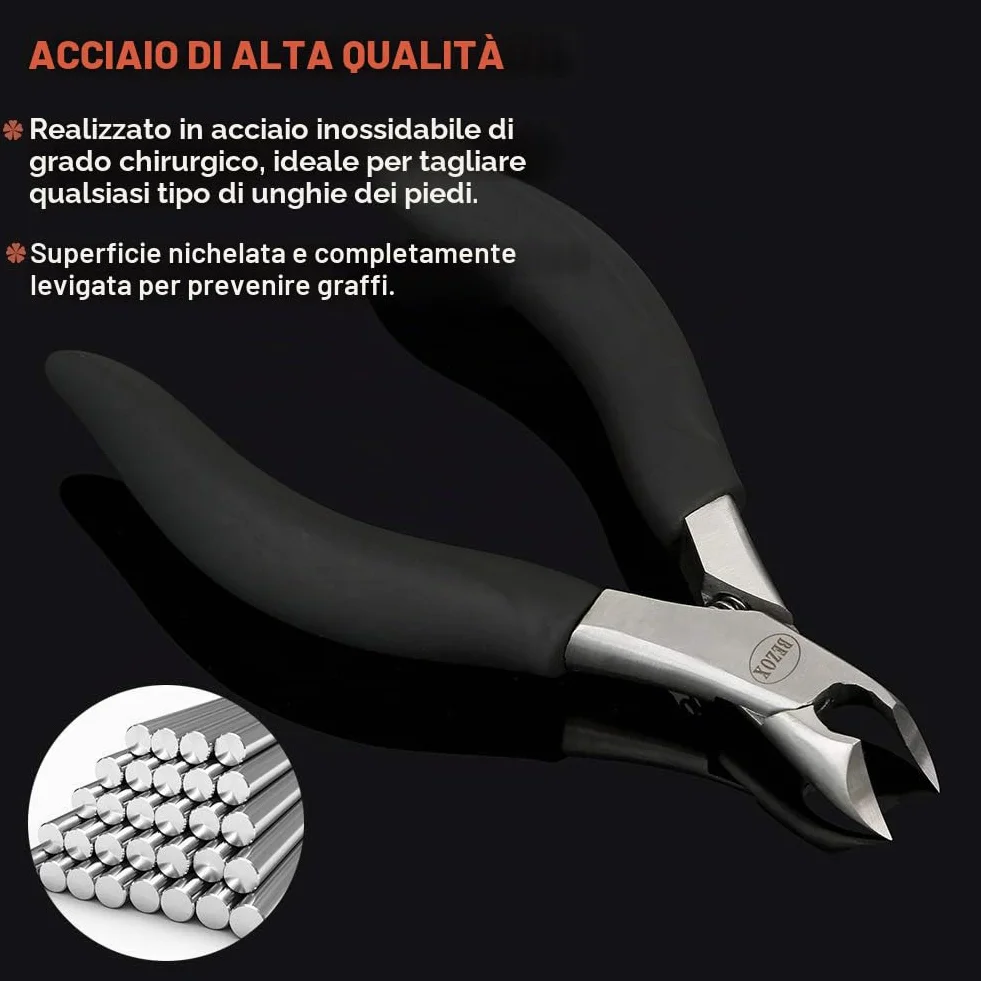 BEZOX Tronchesino Tagliaunghie di Precisione per Piedi Unghie Spesse Incarnite con Custodia