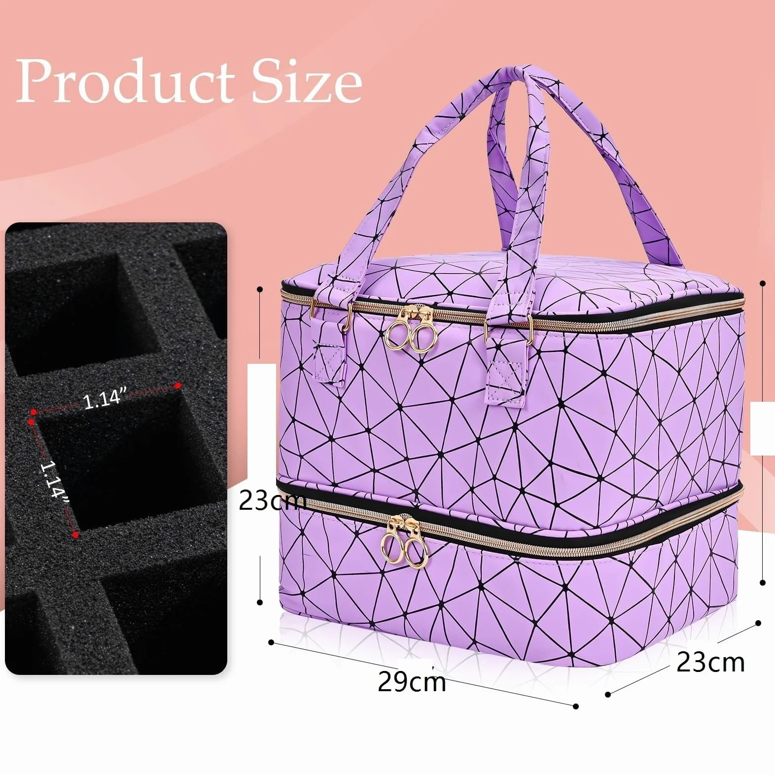 Organizzatore Borsa Multifunzionale for La Conservazione dello Smalto, Scatola Portatile for Oli Essenziali Smalti(Black)