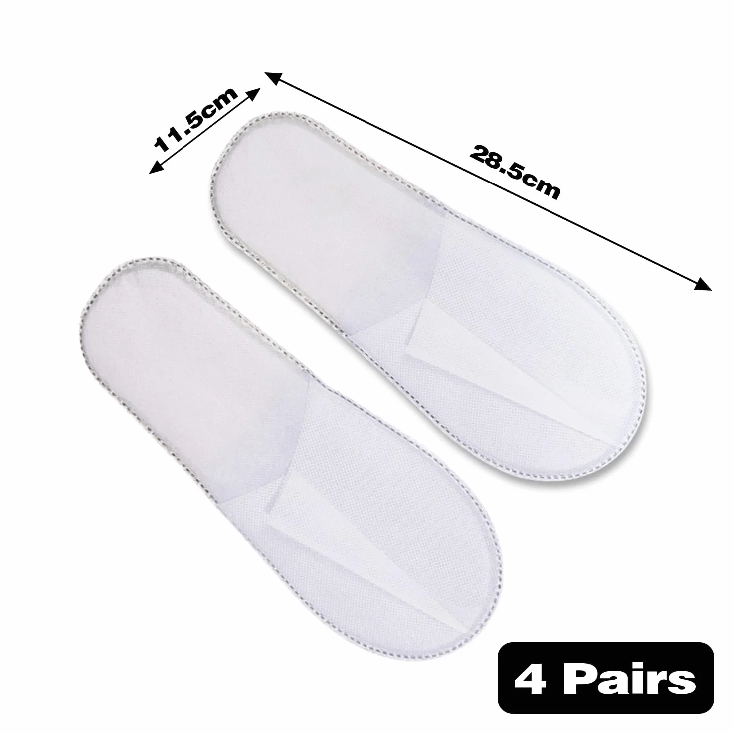 Pantofole Usa e Getta Antiscivolo, Chiuse, in Spugna Premium, Ciabatte Monouso per Hotel, Spa, Casa, Viaggi, Unisex, Lavabili, Misura Universale, 4 Paia