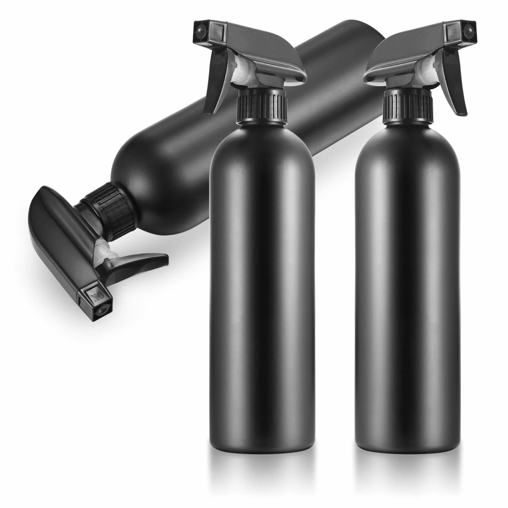 HAOCHEN Set da 3 Flacone Spray Acqua di Plastica, 500 Ml Spray Bottles Spruzzino Nebulizzatore, Bottiglietta Spray Riutilizzabile, per Parrucchieri, Giardino, Casa (nero)