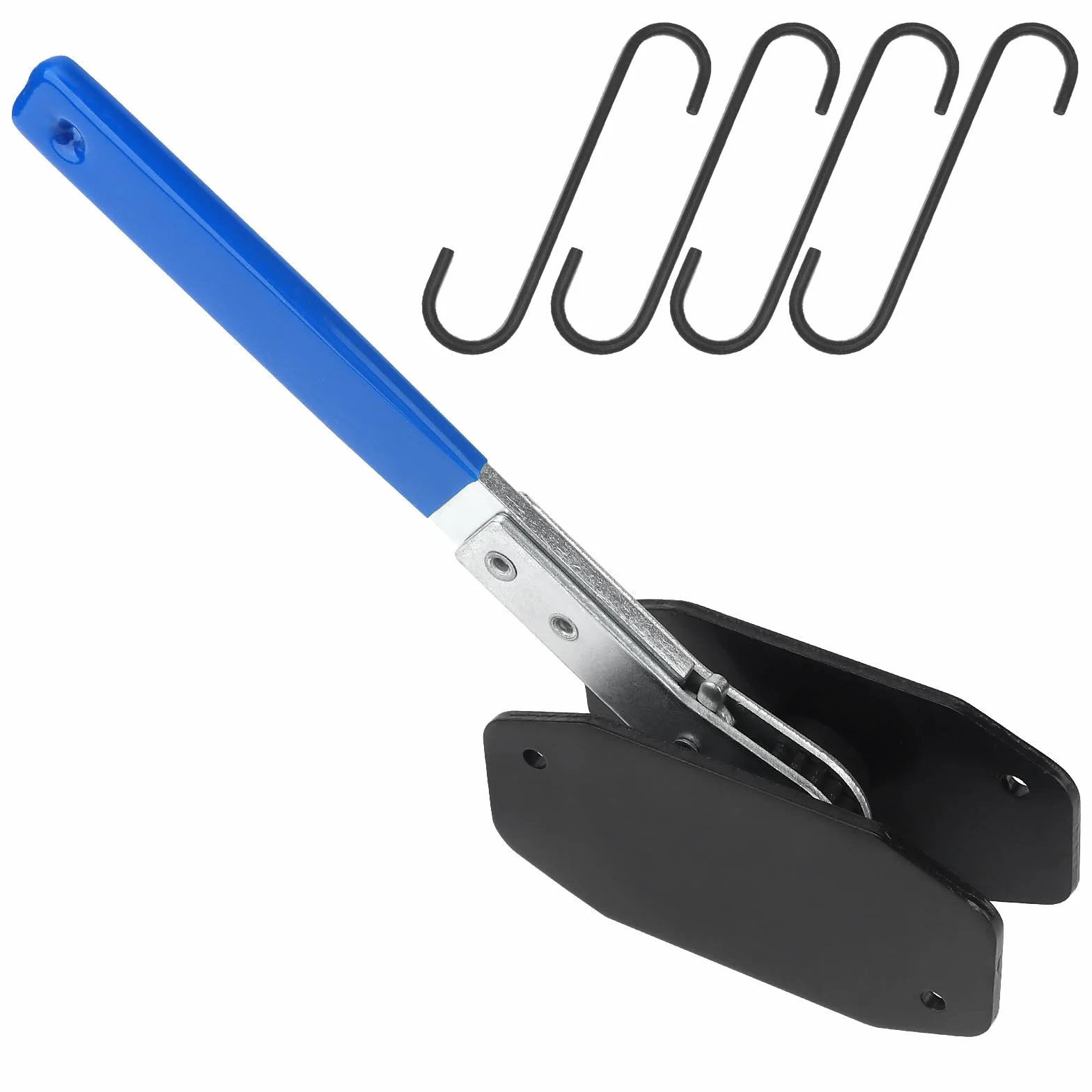 Divaricatore del Pistone del Freno, Strumento pressa pistone a cricchetto, Pinze Flottanti Fisse per Manutenzione Riparazione Freni Auto, con 4 Ganci di Ricambio, 230 x 60 mm, Blu