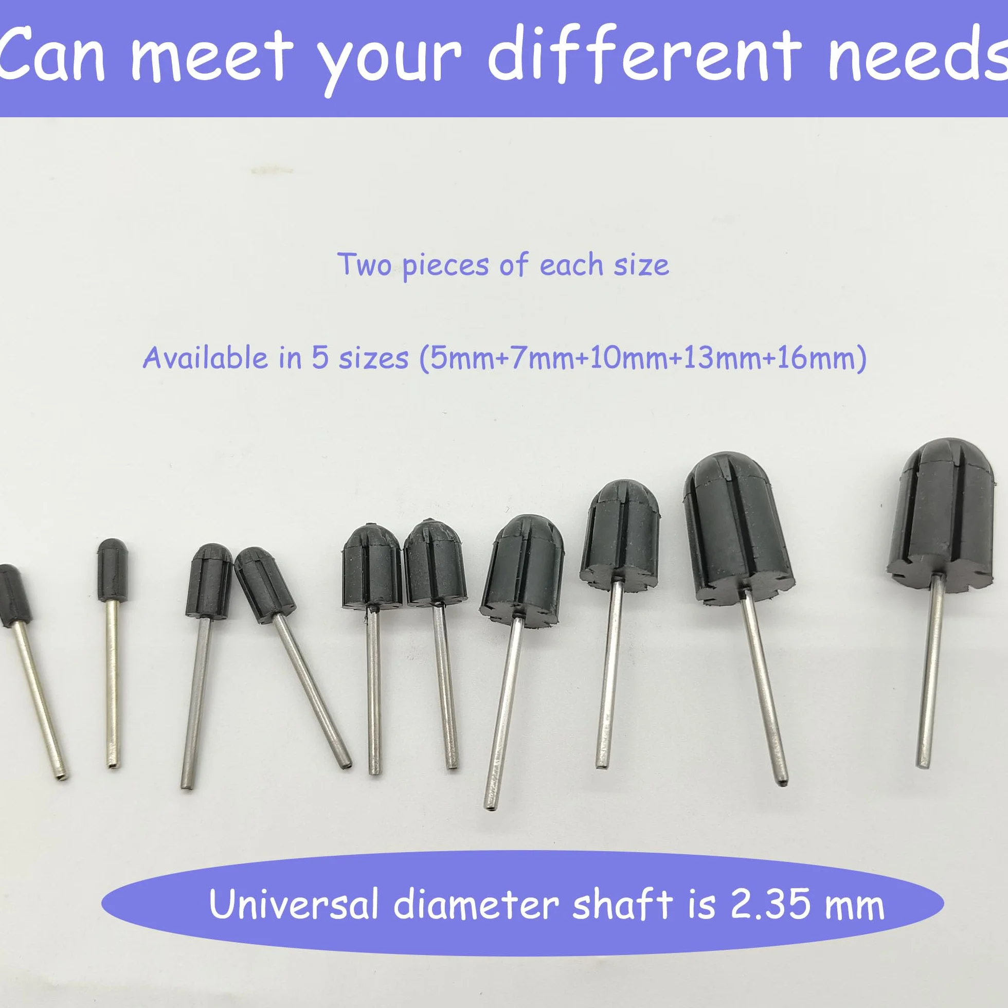 Punta Dedicata per Levigatura Lucidatore Sabbia Manicure Strumento Pedicure Portacapsule 5mm 7mm 10mm 13mm 16mm 10pcs