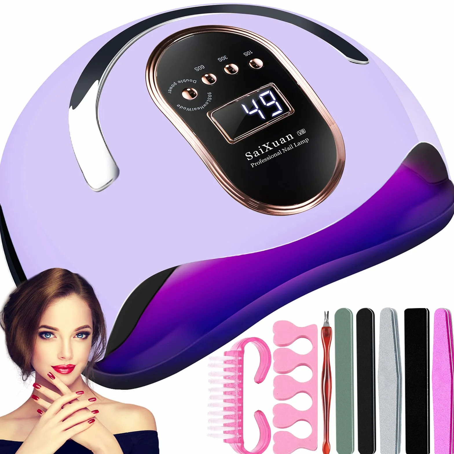 Lampada UV LED Lampada Unghie 168W Professionale Fornetto per Manicure/Pedicure Permanente Smalto Semipermanente 4 Timer con 10s/30s/60s/99s Display LED Automatico Sensore