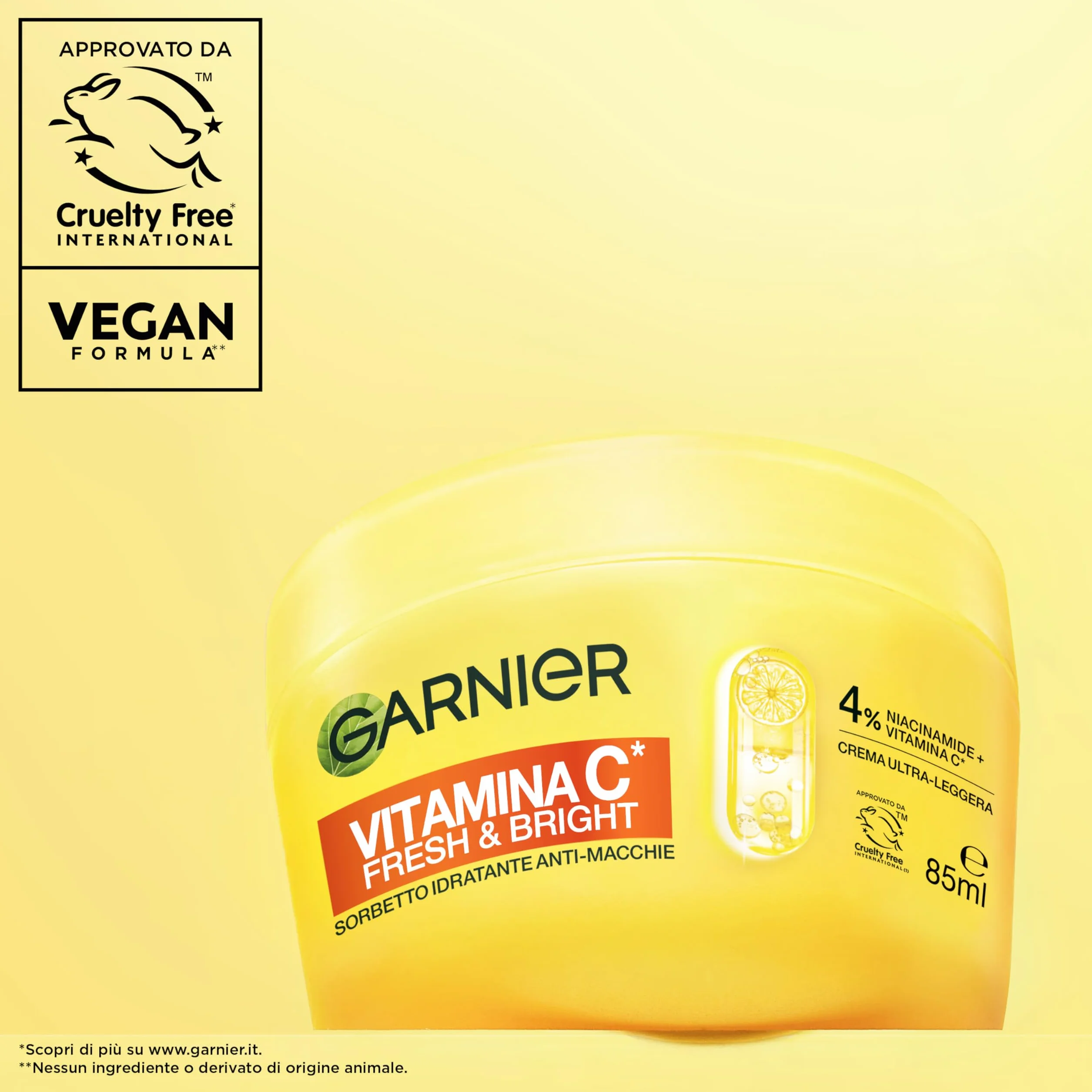 Garnier Vitamina C Fresh and Bright Crema Sorbetto Idratante Anti-Macchie 85 ml