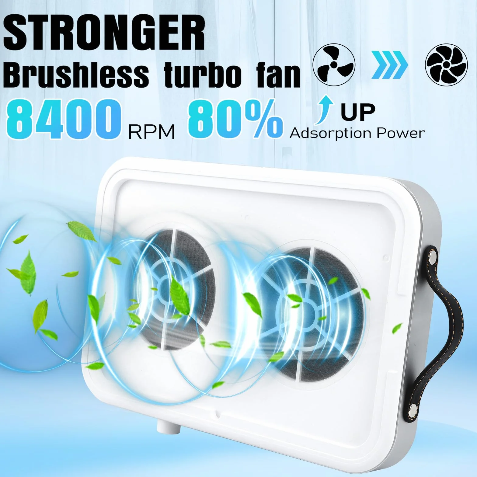 EBANKU Aspiratore di Polvere per Unghie 48W, Portatile 8400 PRM Aspirapolvere Unghie Professionale Bianco, 10 Velocità, Filtri Monouso (30 Pezzi), Aspirapolvere per salone e casa, Nail Dust Collector