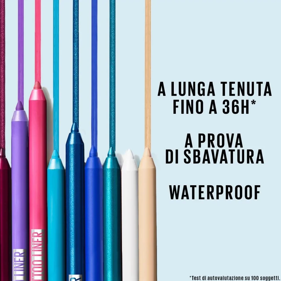 Maybelline New York Tattoo Liner Gel Pencil, Deep Onyx, Matita Occhi in Gel, Colore Intenso, Tenuta 36H