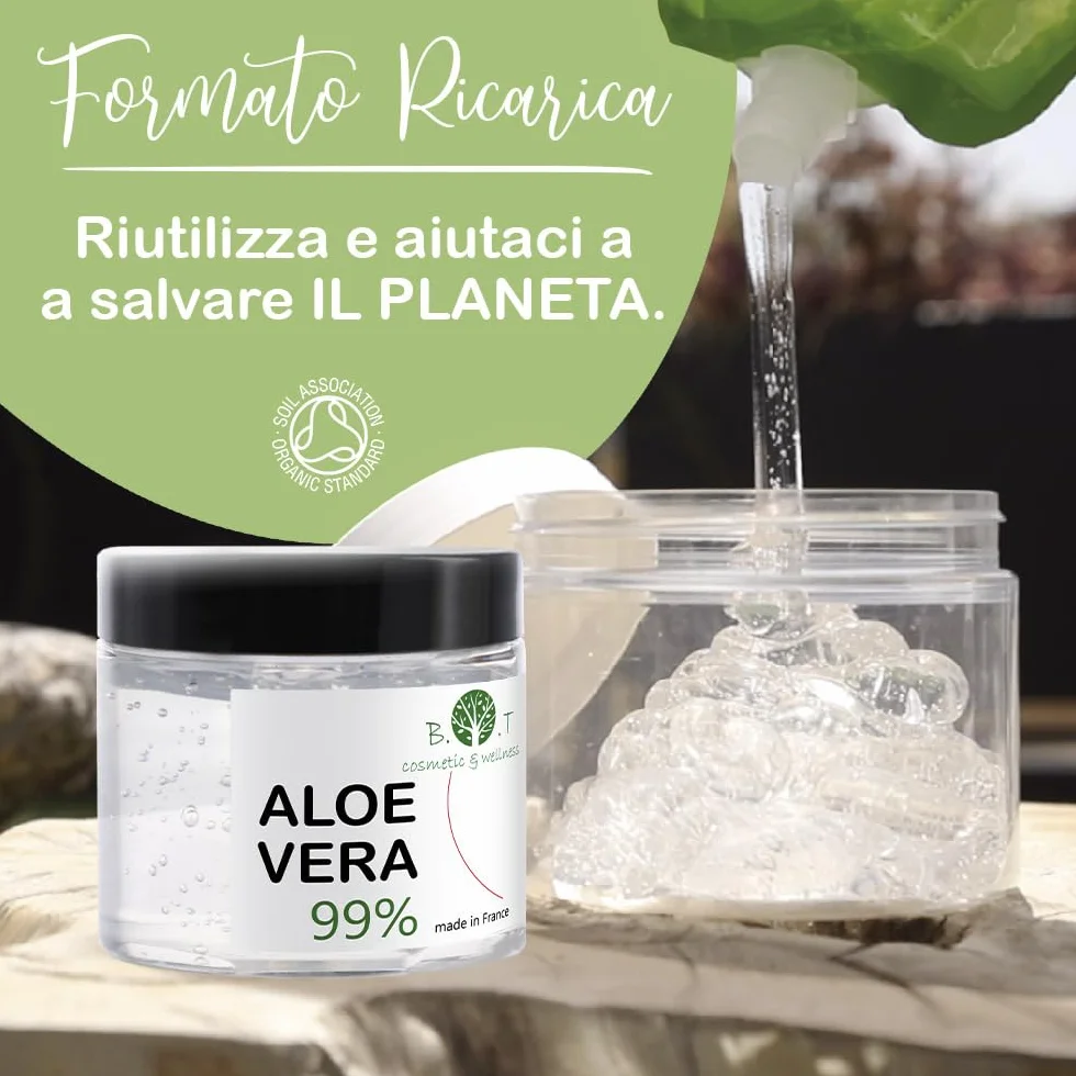 Aloe Vera Gel Puro 100% Bio Dopo Sole After Sun Corpo Viso 1000 ml