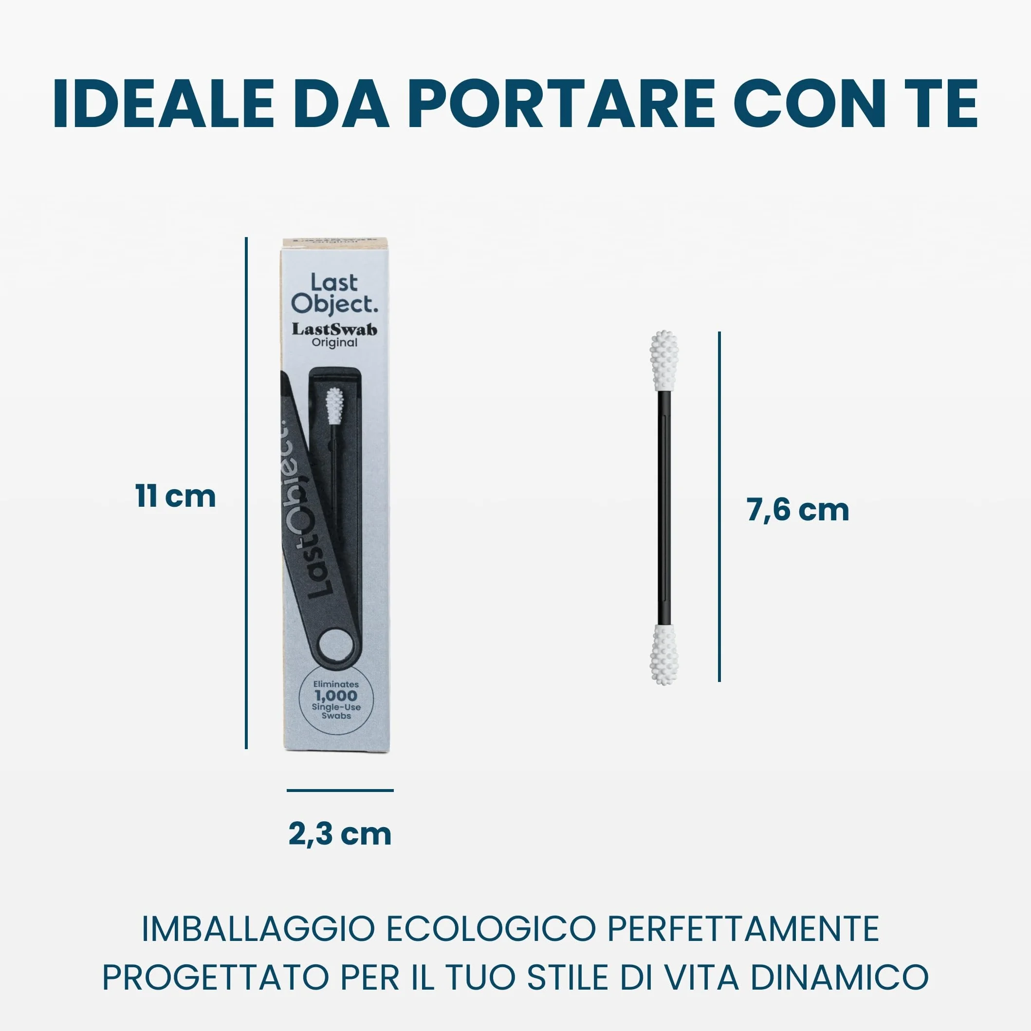 Bastoncini riutilizzabili per la pulizia delle orecchie – Alternativa sostenibile ai bastoncini usa e getta – Facili da pulire – Con custodia da viaggio - Nero