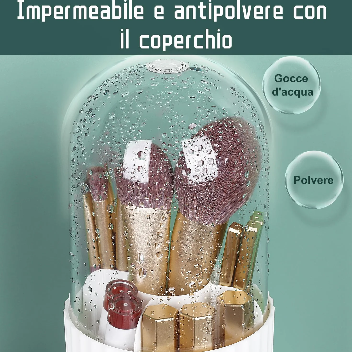 JessLab Trucco Pennello Titolare Organizzatore 360 Gradi Rotabile Cosmetici Stoccaggio Cassetto Bagno