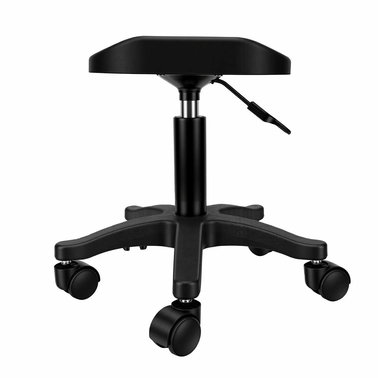 Brrnoo Sgabello per Pedicure con Rotelle Regolabile Sedia Girevole per Unghie a 360 Gradi Altezza 16,54-20,47 Pollici ABS in Acciaio Inossidabile per Uso Domestico in Salone