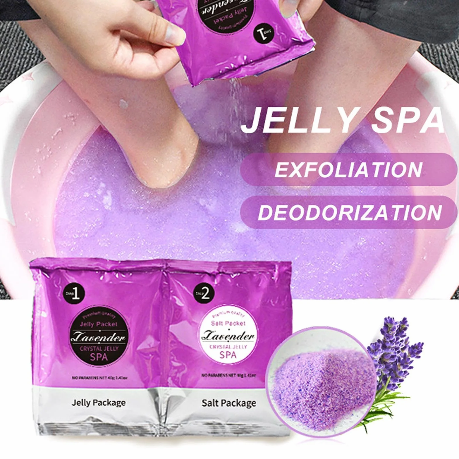 Pedicure Foot Bath - Estrarre le serrature nel bagno galleggiante gelatina di idratazione | I pacchetti di pedicure si adattano al jelly fooet | Gel ohh spa pedicurre rimuovi sporco, sudore