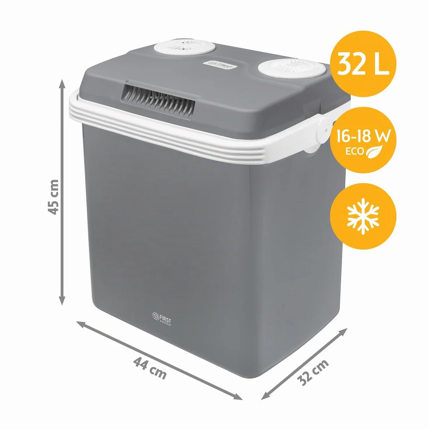 TZS First Austria Frigorifero Portatile 32L 12V/230V Raffreddamento Riscaldamento Campeggio Grigio