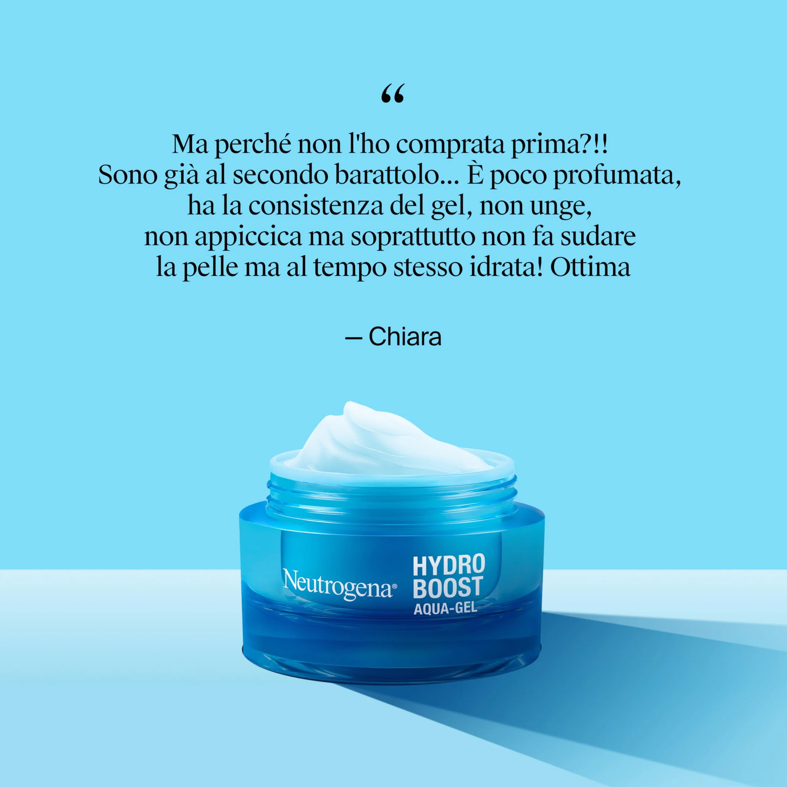 Neutrogena Hydro Boost Acqua Gel, Crema idratante viso in gel leggero a base acqua, Crema viso Acido Ialuronico per un'idratazione intensa, Ideale per pelle mista e sensibile, 50 ml