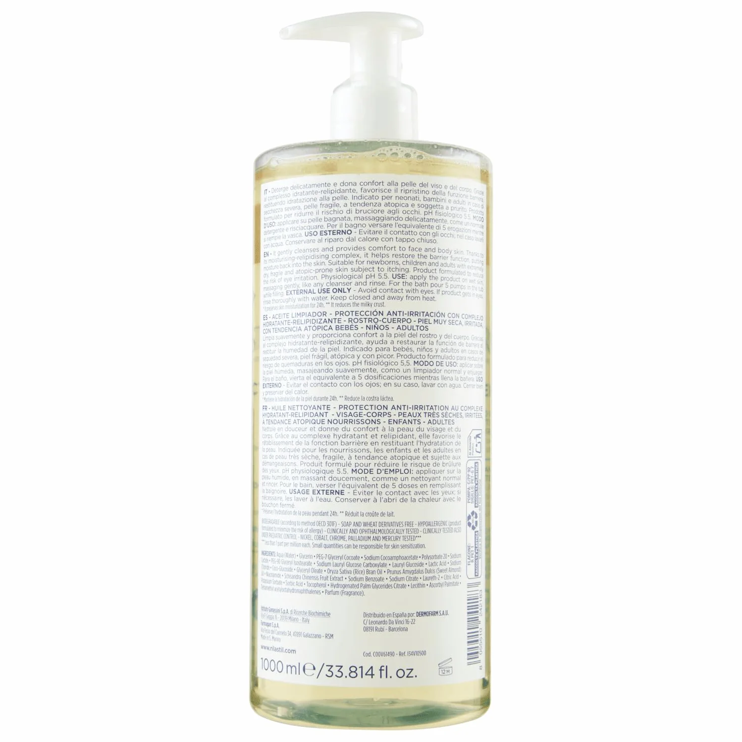 Rilastil Xerolact Olio Detergente Protettivo Pelli Secche 1000 ml