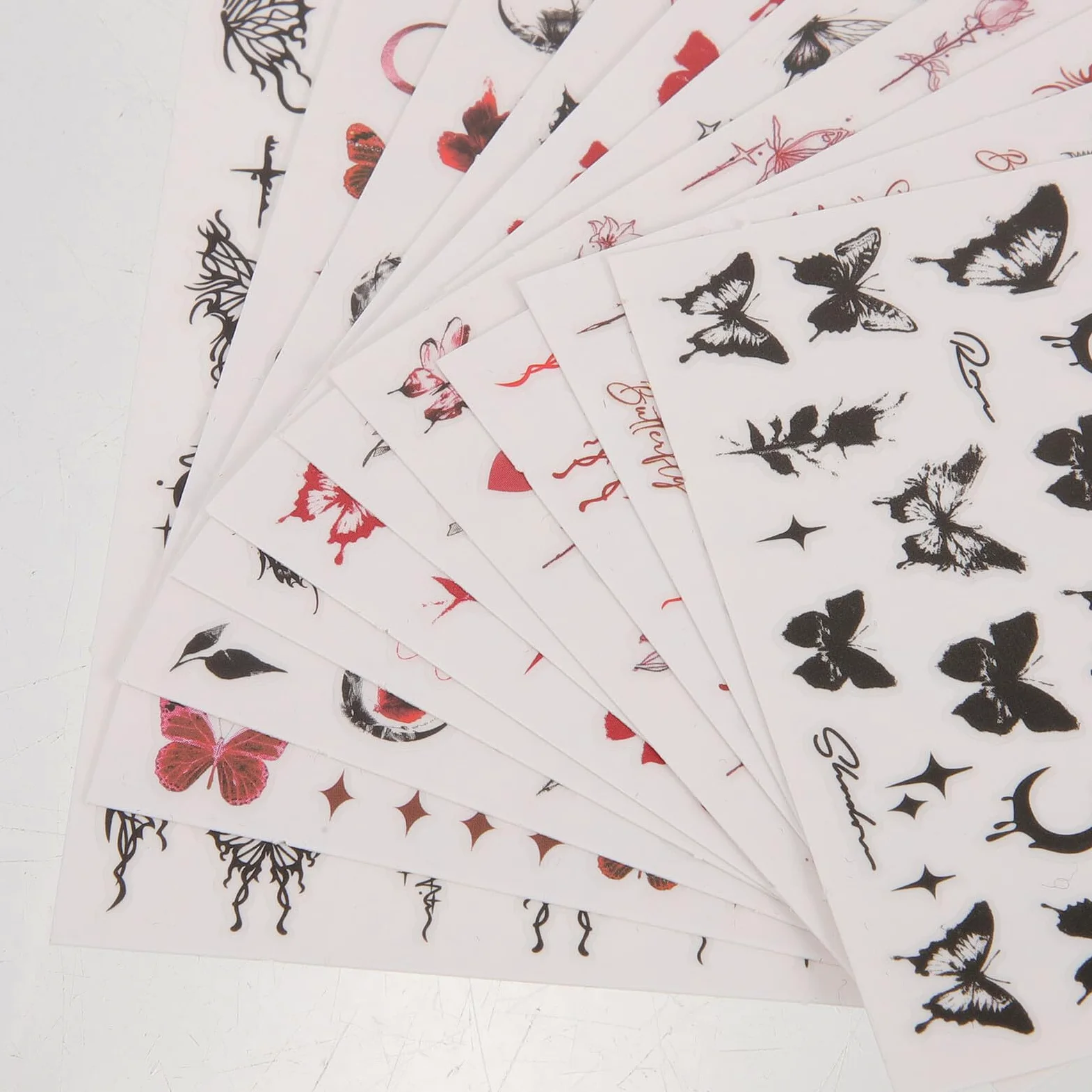 VICASKY 5 Set Adesivo A Farfalla Scuro Etichetta Giglio Guidato Arte Unghie Dei Piedi Uv Decalcomanie Decorative Per Unghie Adesivi Per Chiodi Adesivi Adesivi Per Unghie 12 Fogli*5