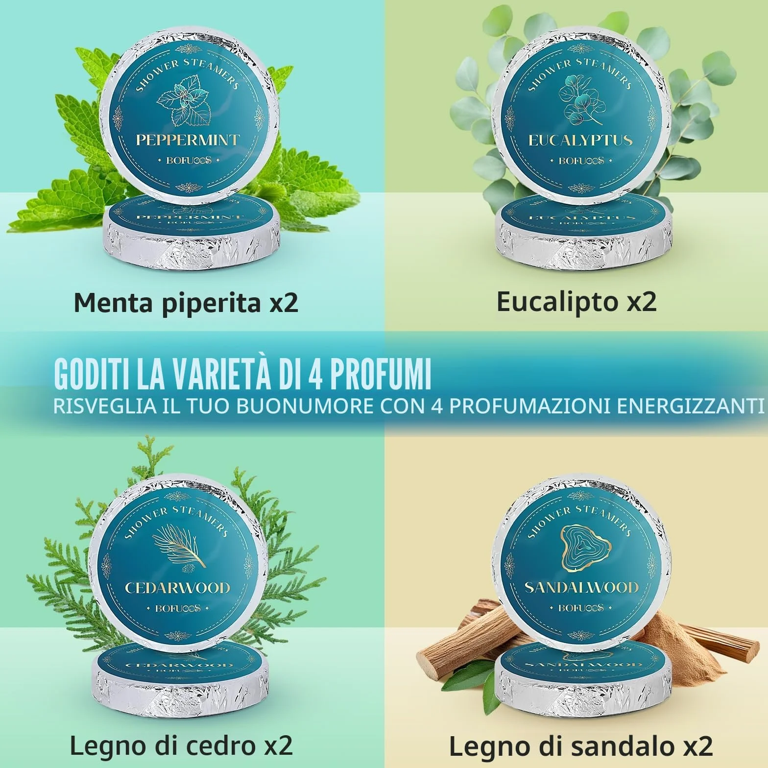 Regalo Uomo, Bombe da Bagno Aromaterapia con Olio Essenziale Spa, Bombe da Doccia Idee Regalo, Regalo Compleanno per Uomo (8 Pezzi)