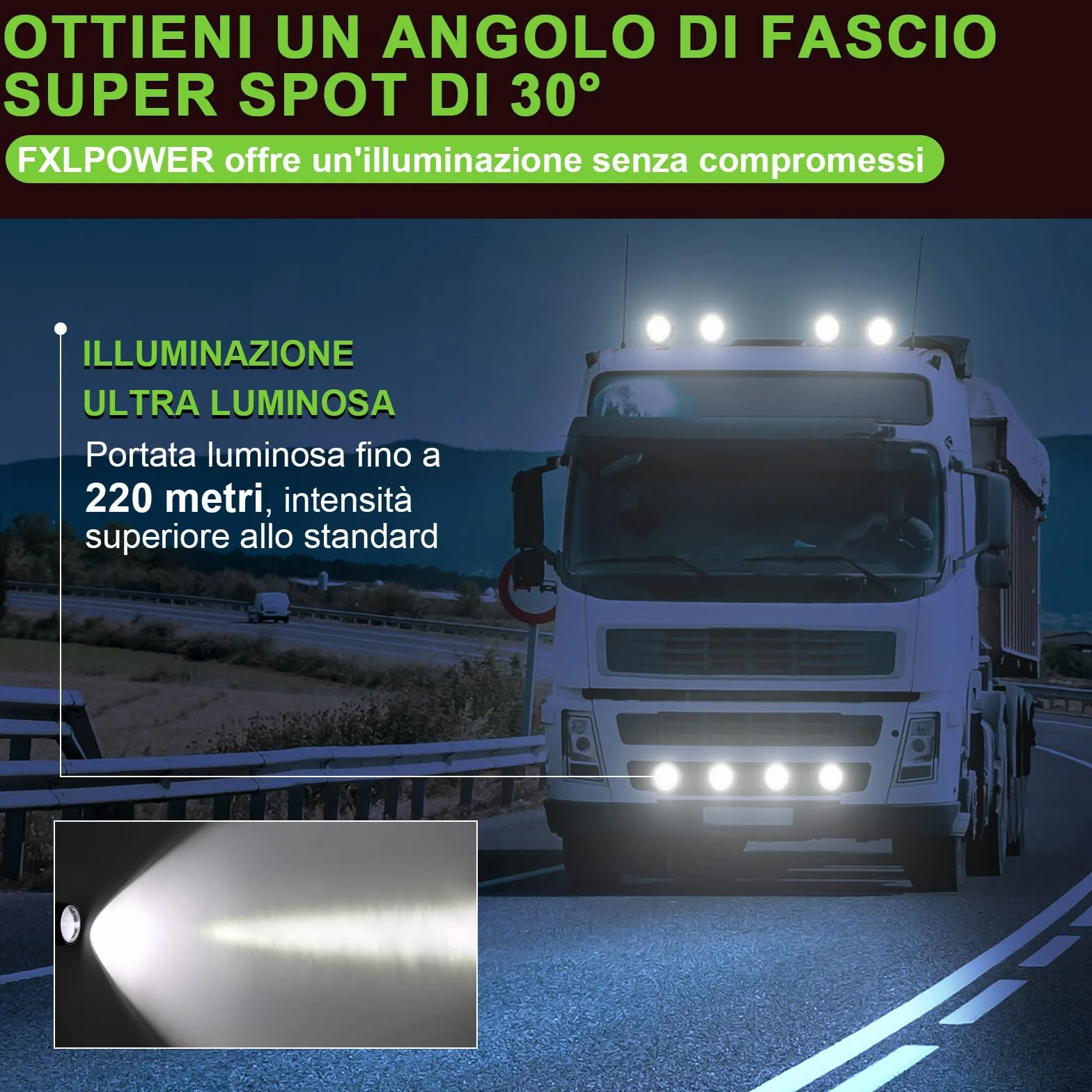 Faro di Profondità da Lavoro LED 30W 3000lm IP68 Impermeabile per Camion Trattore SUV
