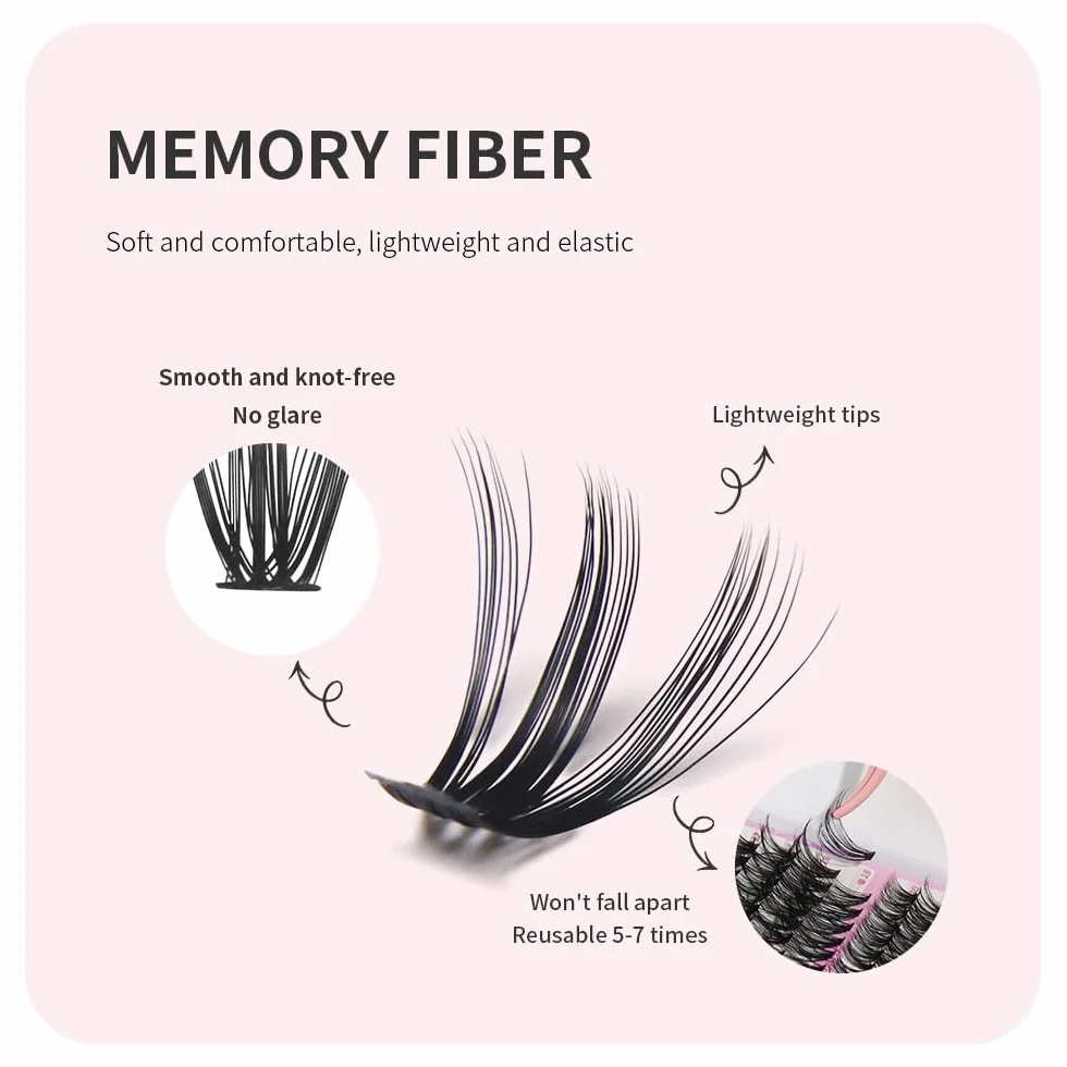 Ciglia Finte Ciuffetti Kit 60D+80D+100D Naturali D Curl 10-18mm DIY Extension Cluster Lashes