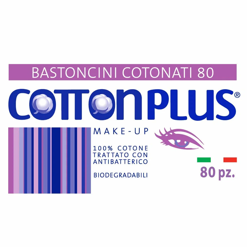 Cotton Plus BASTONCINI COTONATI MAKE-UP 80 pz. - LINEA BEAUTY | COTTON FIOC PER IL MAKE-UP | Due diverse testine, due funzioni.