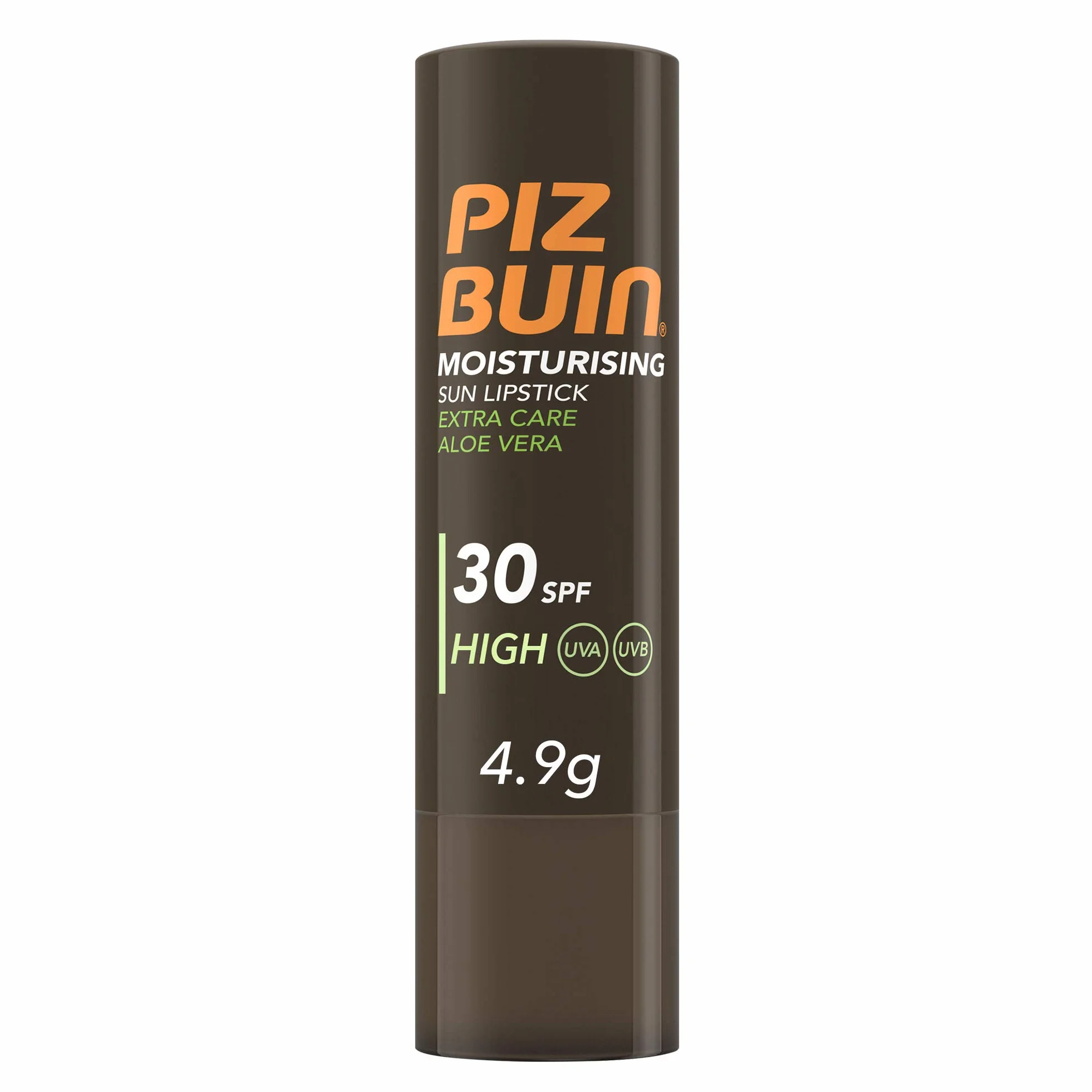 PIZ BUIN Moisturising Stick Solare per Labbra SPF 30, Burrocacao protezione solare alta, Balsamo labbra con filtro solare UVA/UVB, Aloe Vera e Vitamina E, Burrocacao labbra resistente all'acqua, 4.9 g