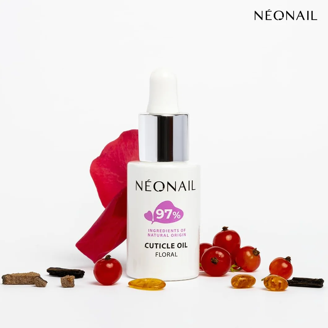 NÉONAIL Vitamin Cuticle Oil FLORAL - Olio Cuticole Unghie - Con Olio di Mandorle, di Macadamia, Vitamina E - Rinforzante Unghie - Idratante e Rigenerante - 6,5 ml