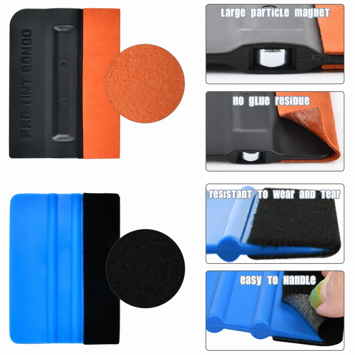 Set di Strumenti per Pellicola Auto 53 Pezzi, Kit Applicazione Nastro Senza Lama 5M, Raschietto, Raclette in Feltro, Nastro in Teflon