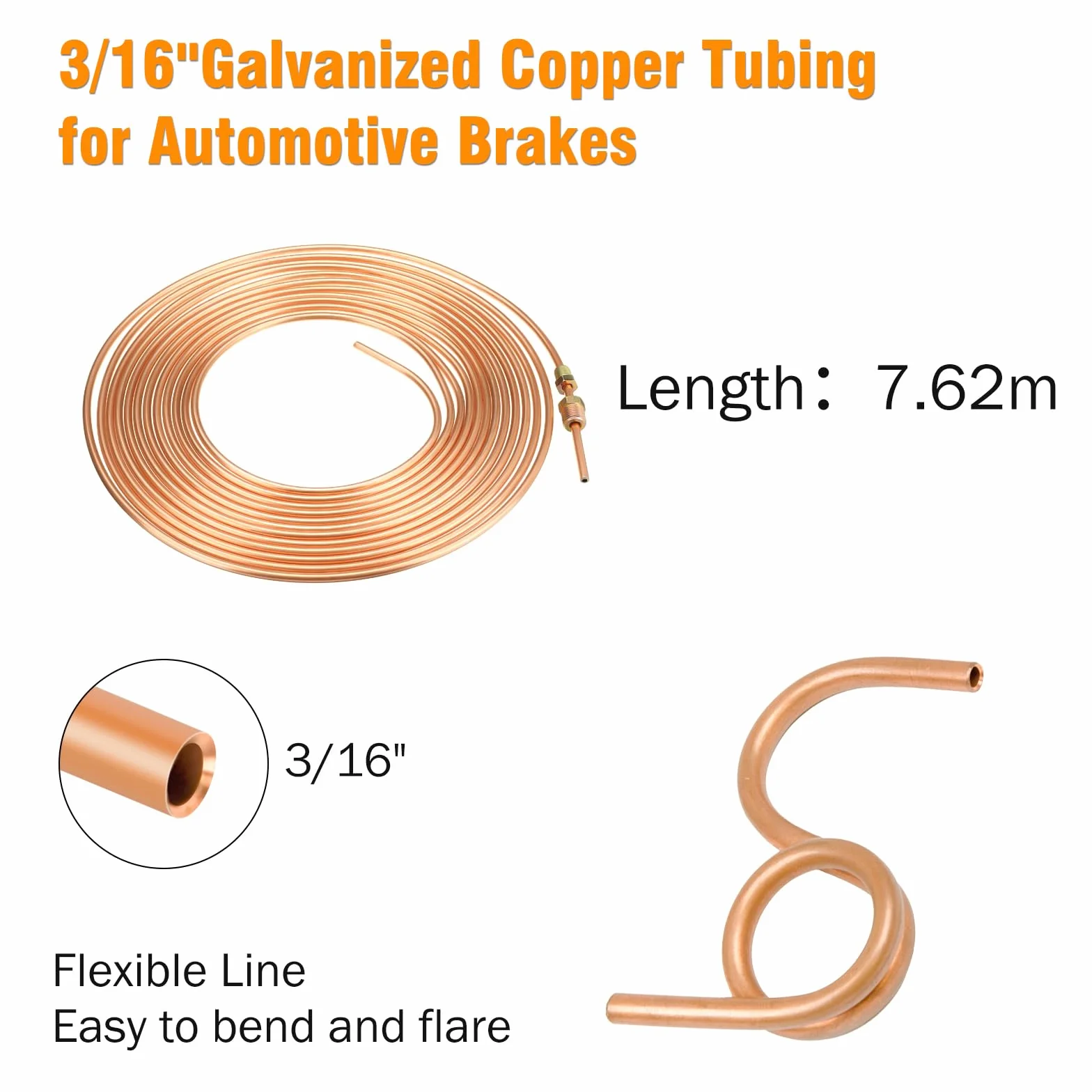 Set di attrezzi per espansione linea freno, piegatrice 180°, tubo freno 7,62m Ø 4,75mm, 21 connettori
