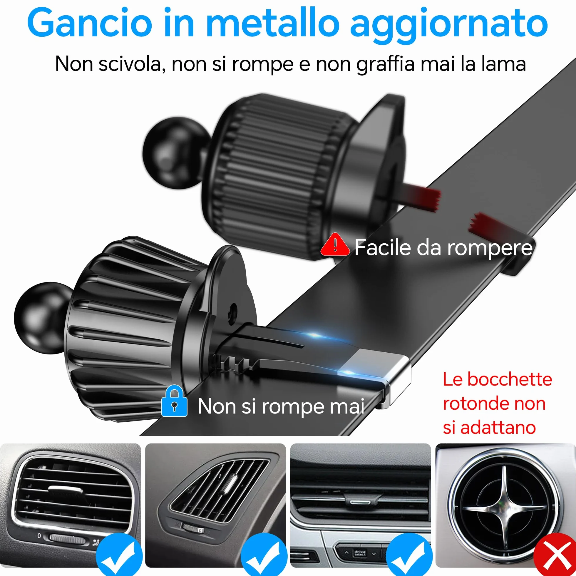Coolpow Porta Cellulare Auto Magsafe 20 Potente Magnetico 360° Supporto Telefono Cruscotto Presa d'Aria Compatibile iPhone 17 Nero