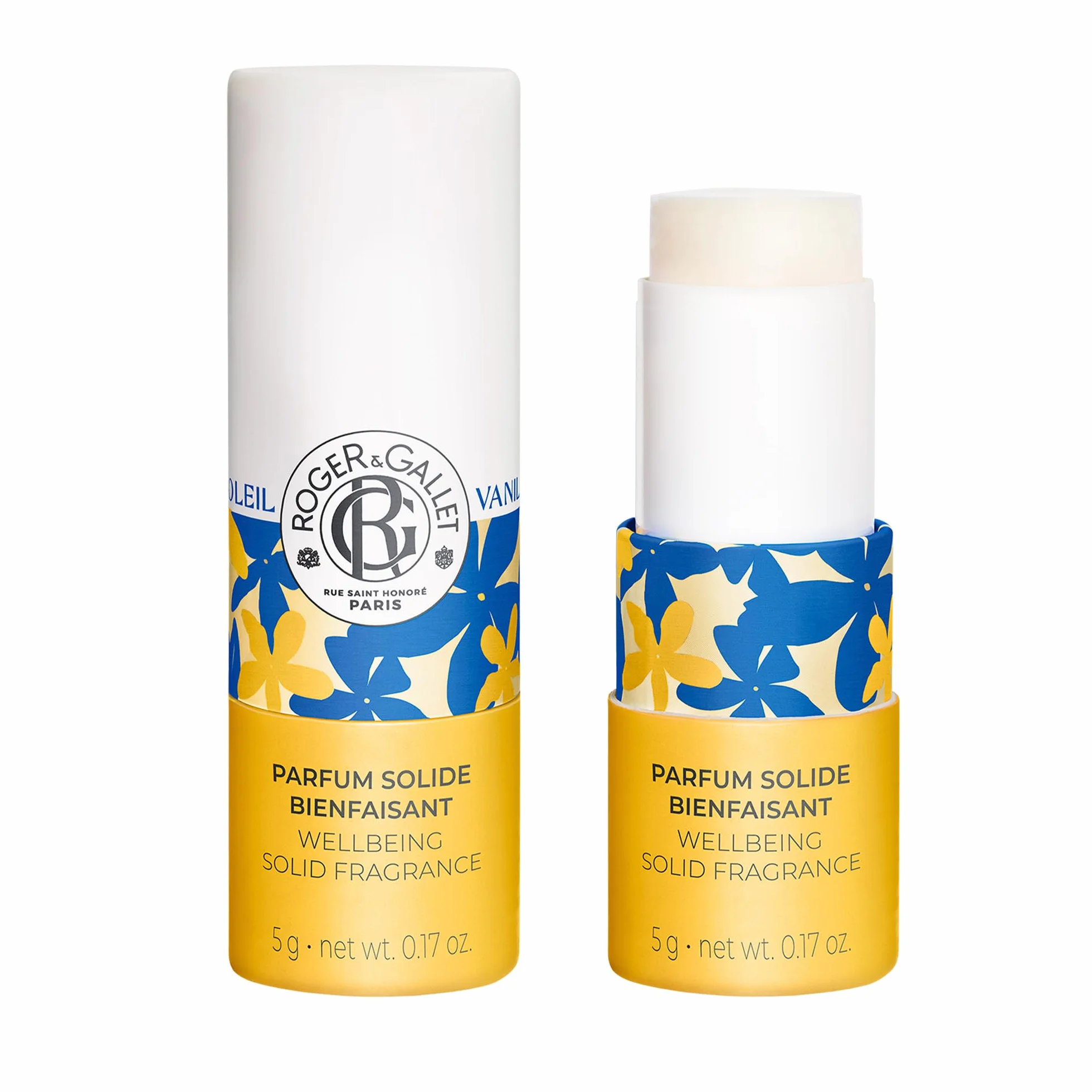Roger&Gallet - Vanille Soleil - Profumo Solido di Benessere - Gelsomino, Vaniglia, Ylang-Ylang - 5g